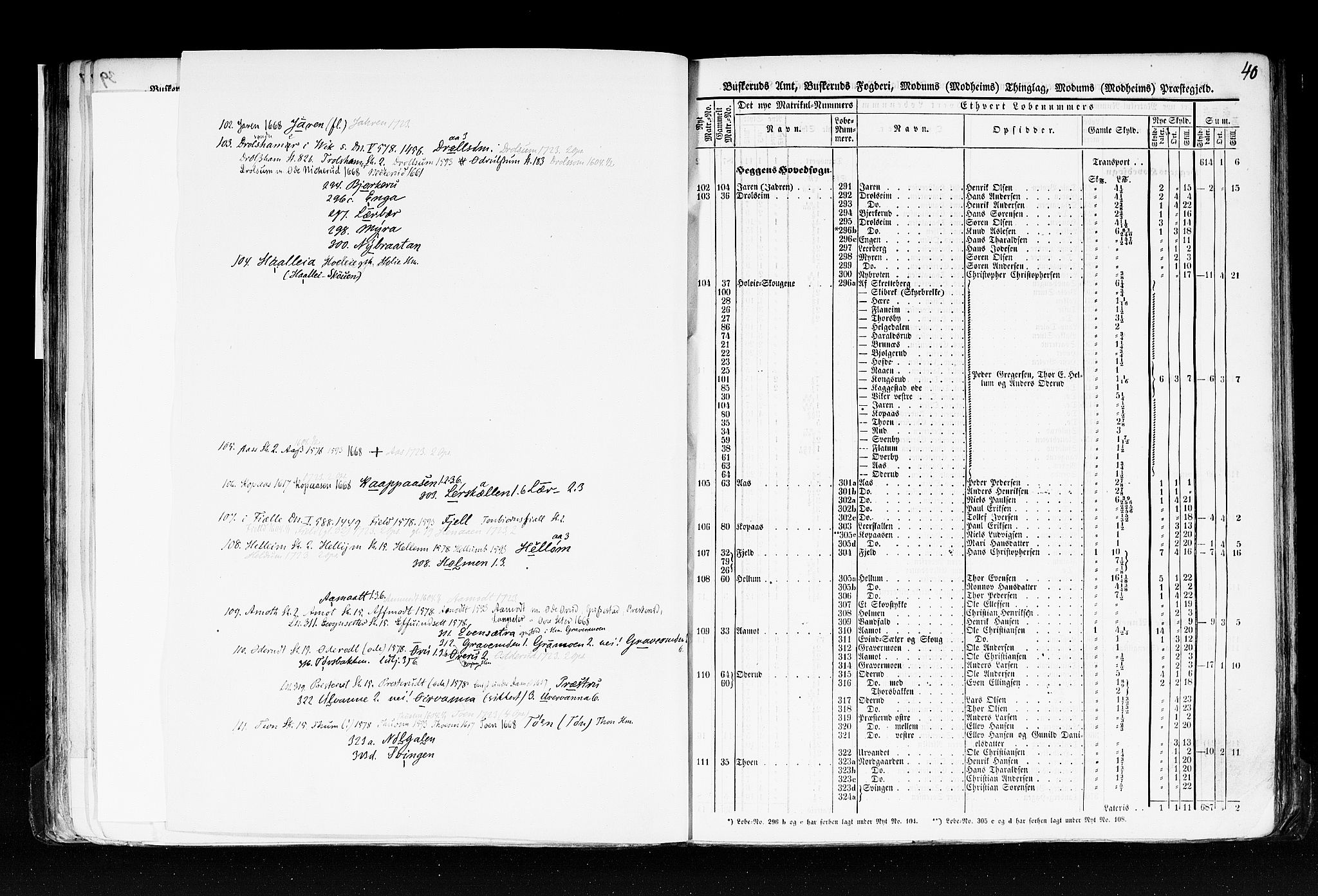 Rygh, AV/RA-PA-0034/F/Fb/L0005: Matrikkelen for 1838 - Buskerud amt (Buskerud fylke), 1838, p. 40b