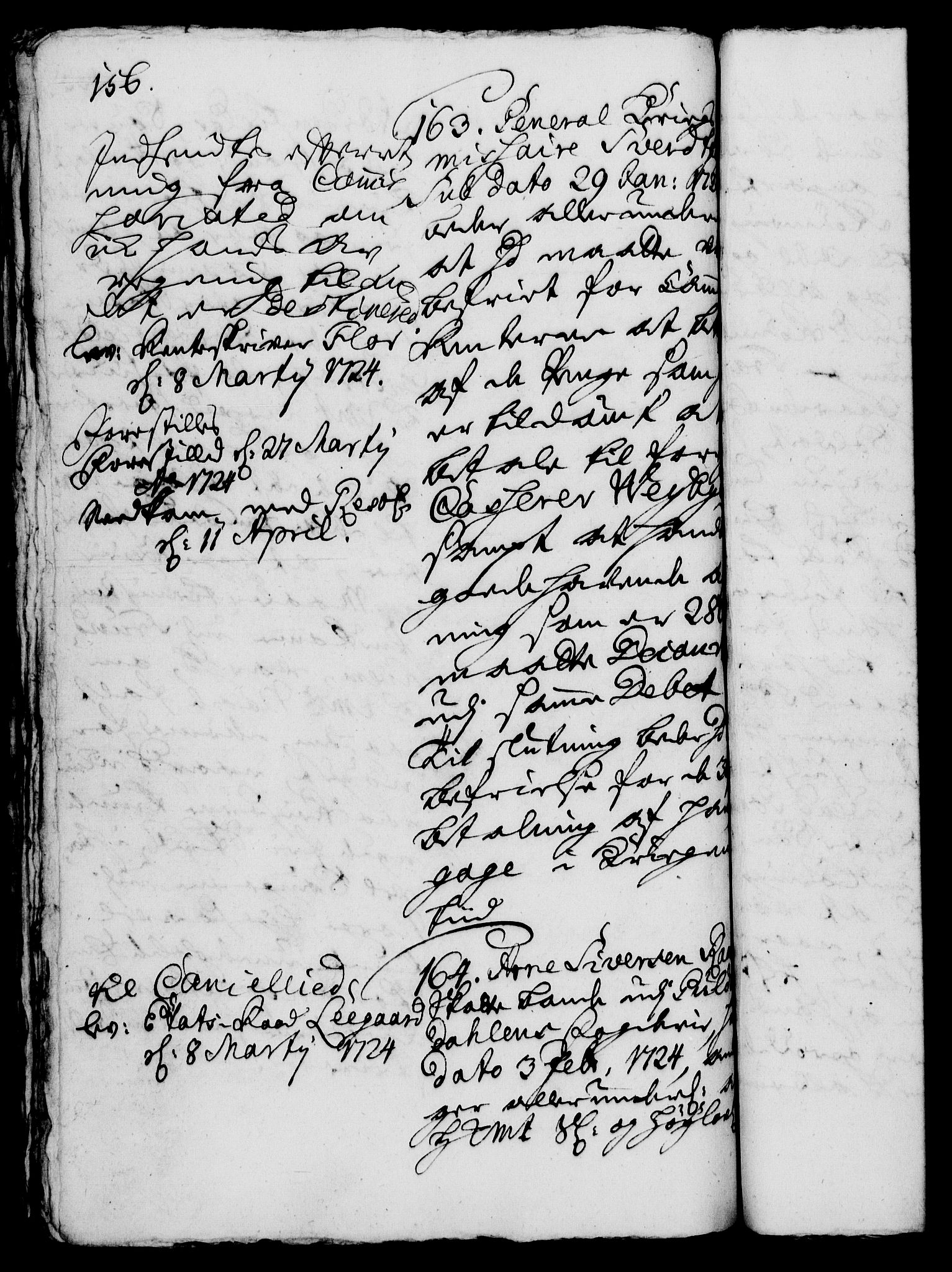 Rentekammeret, Kammerkanselliet, AV/RA-EA-3111/G/Gh/Gha/L0006: Norsk ekstraktmemorialprotokoll (merket RK 53.51), 1723-1724, p. 156