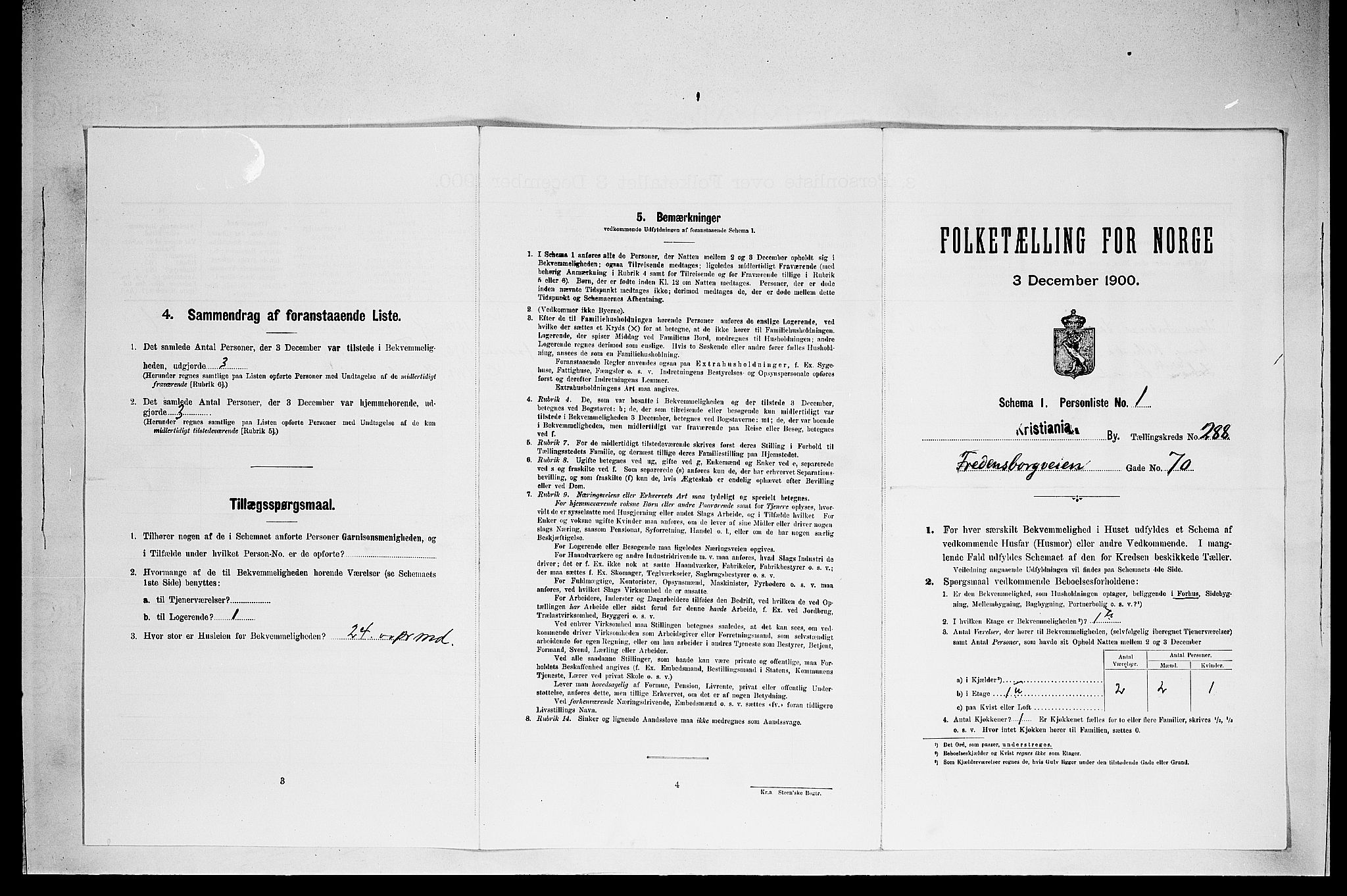 SAO, 1900 census for Kristiania, 1900, p. 25195