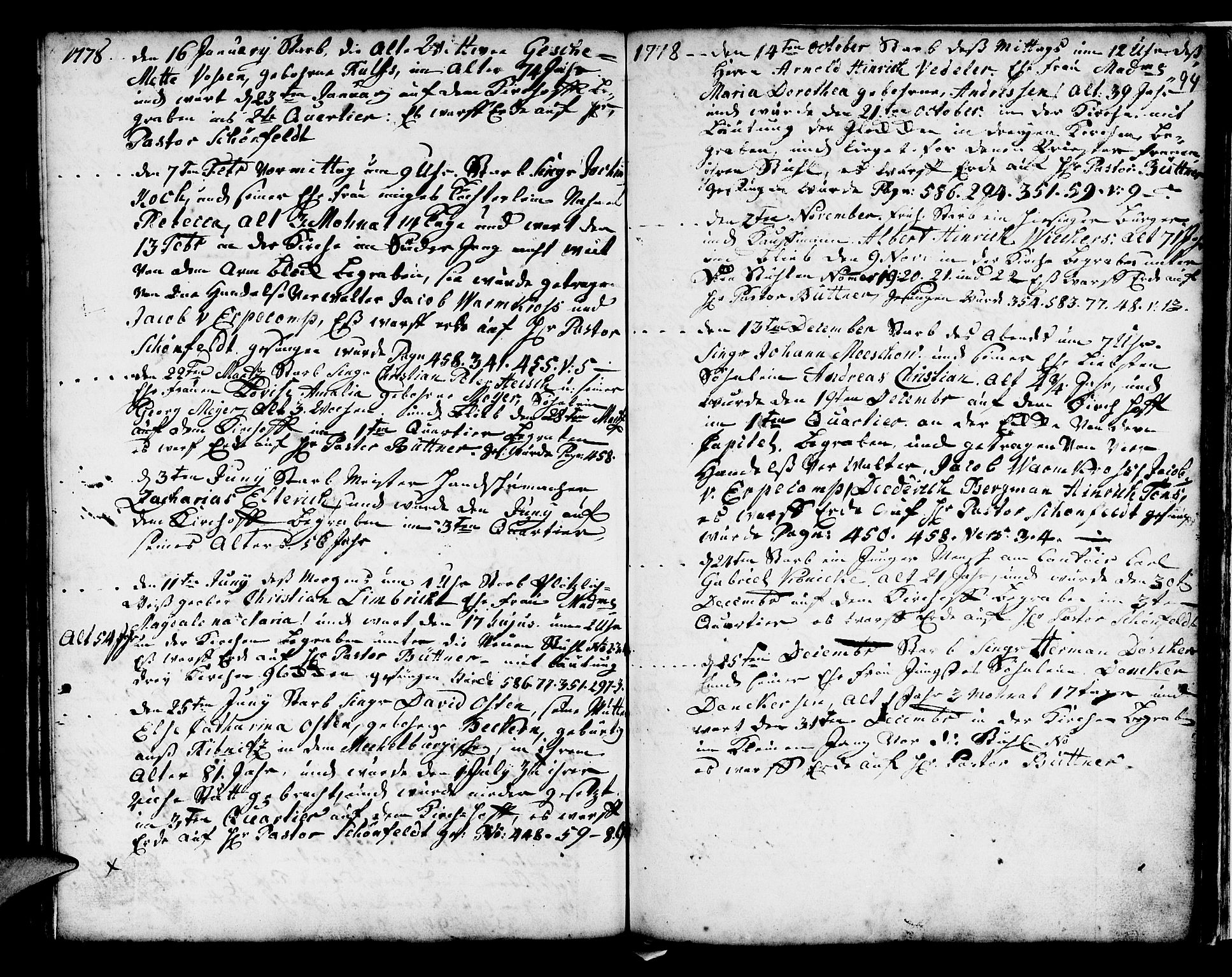 Mariakirken Sokneprestembete, AV/SAB-A-76901/H/Haa/L0001: Parish register (official) no. A 1, 1740-1784, p. 94