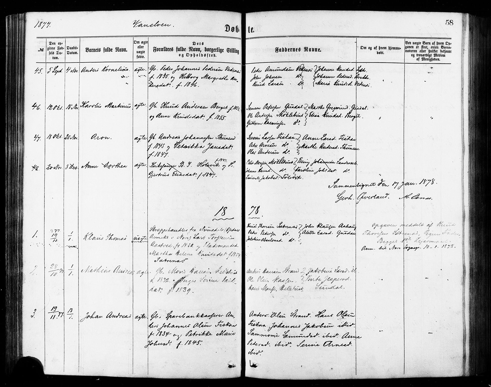 Ministerialprotokoller, klokkerbøker og fødselsregistre - Møre og Romsdal, AV/SAT-A-1454/501/L0007: Parish register (official) no. 501A07, 1868-1884, p. 58