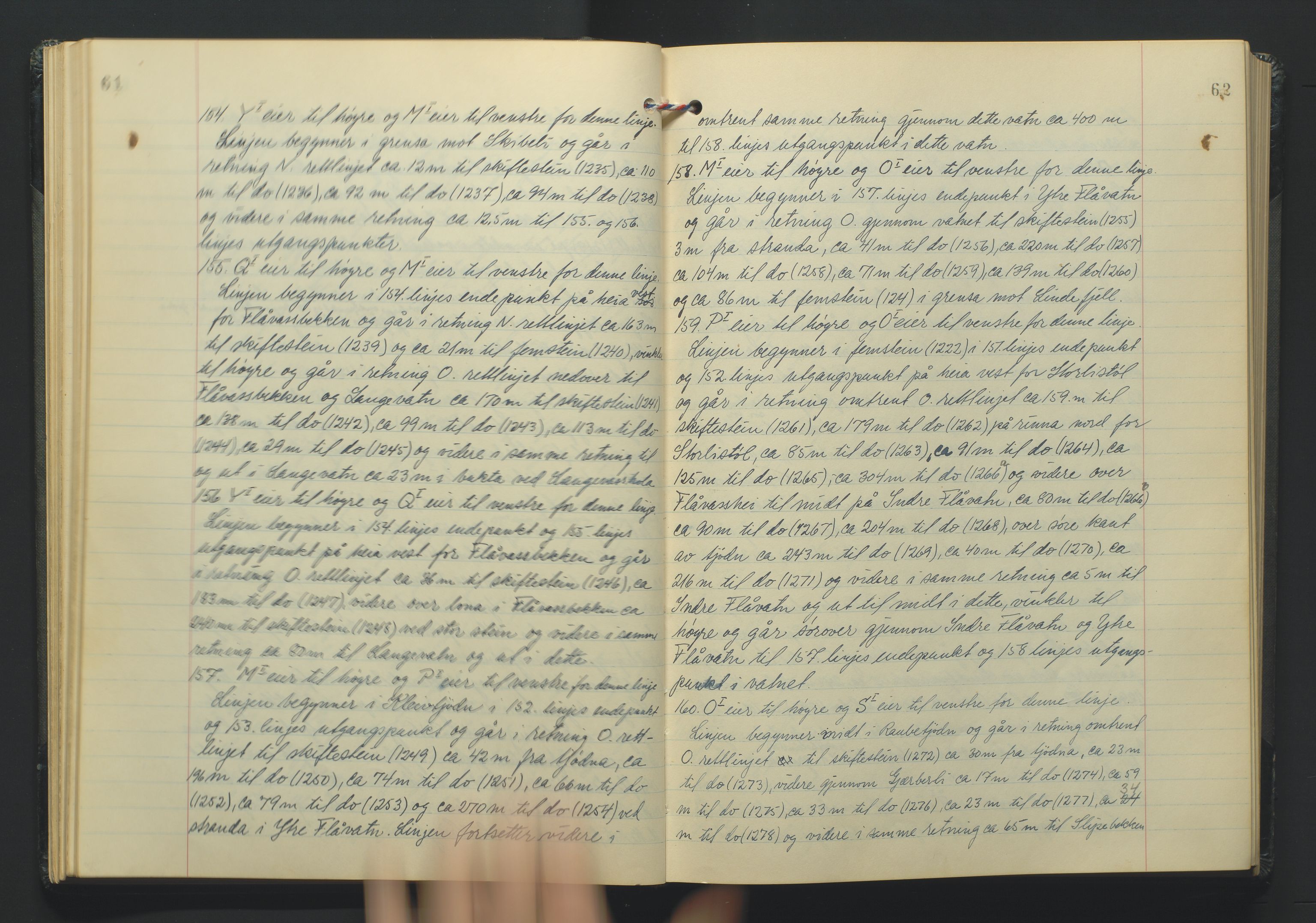 Lista jordskifterett, AV/SAK-1541-0005/F/Fa/L0003: Jordskifterettsbok Flekkefjord domssokn, med gårdsregister nr 9, 1956-1963, p. 61-62