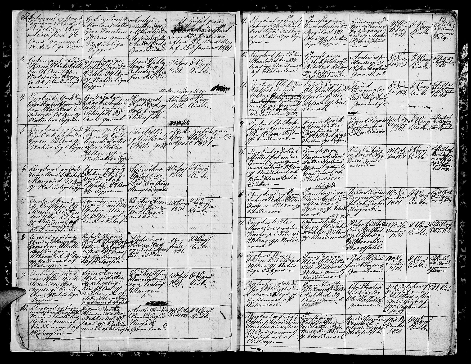 Vang prestekontor, Hedmark, AV/SAH-PREST-008/H/Ha/Hab/L0007: Parish register (copy) no. 7, 1828-1832, p. 12-13