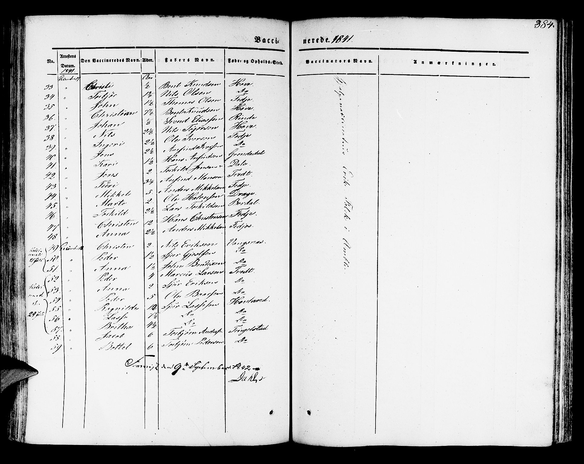 Leikanger sokneprestembete, AV/SAB-A-81001/H/Haa/Haaa/L0007: Parish register (official) no. A 7, 1838-1851, p. 384