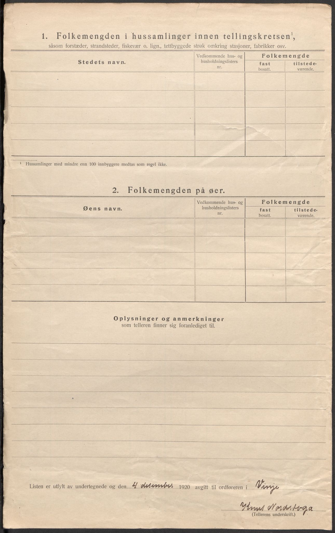 SAKO, 1920 census for Vinje, 1920, p. 39