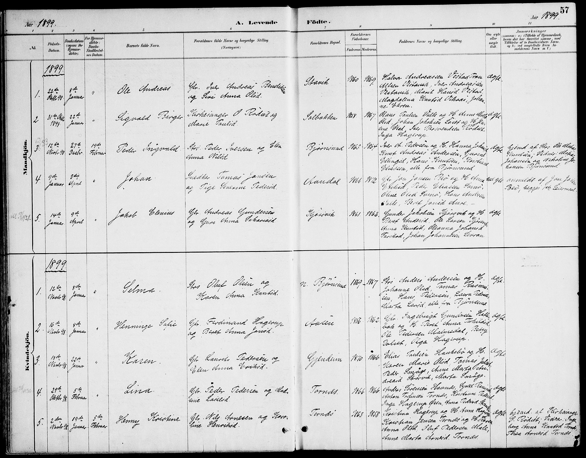 Ministerialprotokoller, klokkerbøker og fødselsregistre - Møre og Romsdal, AV/SAT-A-1454/565/L0750: Parish register (official) no. 565A04, 1887-1905, p. 57