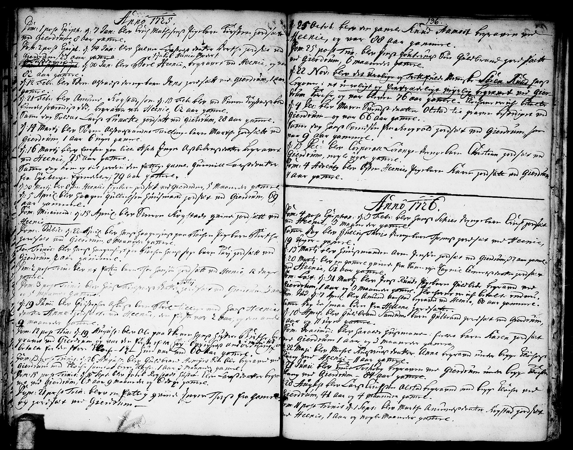 Gjerdrum prestekontor Kirkebøker, AV/SAO-A-10412b/F/Fa/L0001: Parish register (official) no. I 1, 1689-1736, p. 136