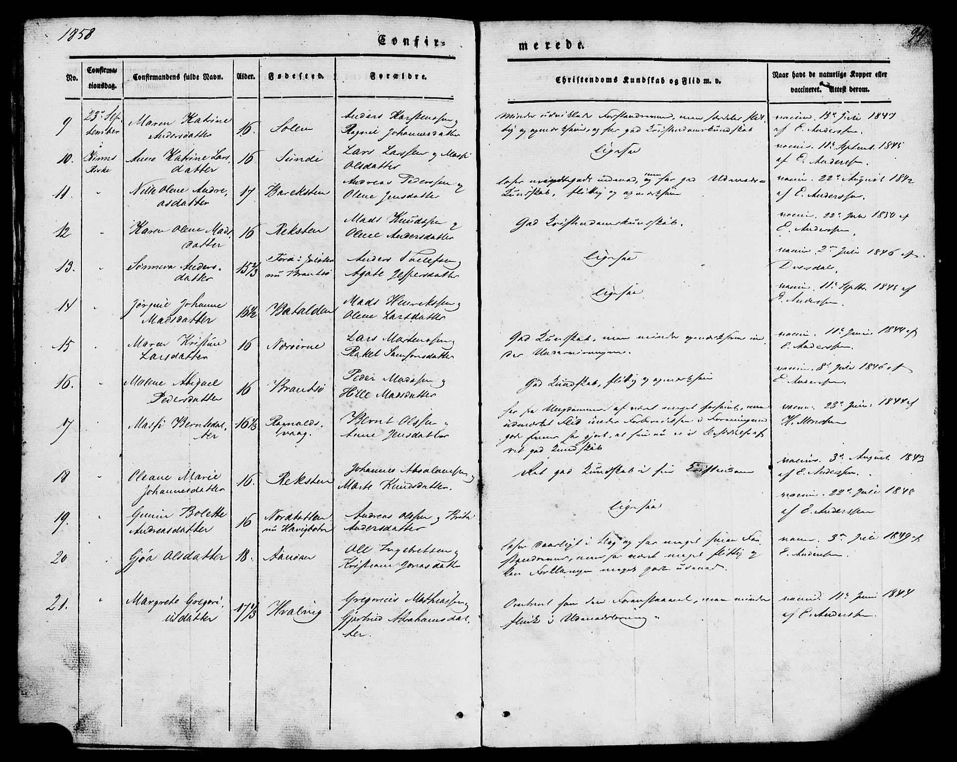 Kinn sokneprestembete, SAB/A-80801/H/Haa/Haaa/L0007: Parish register (official) no. A 7, 1841-1858, p. 94