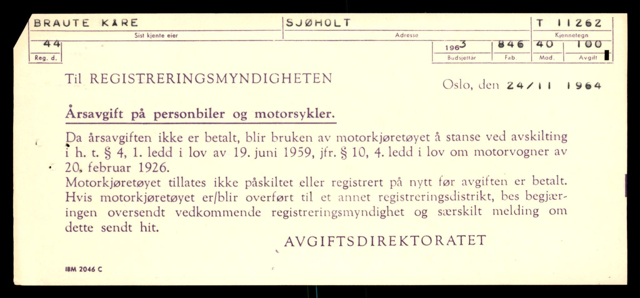 Møre og Romsdal vegkontor - Ålesund trafikkstasjon, AV/SAT-A-4099/F/Fe/L0027: Registreringskort for kjøretøy T 11161 - T 11289, 1927-1998, p. 2715