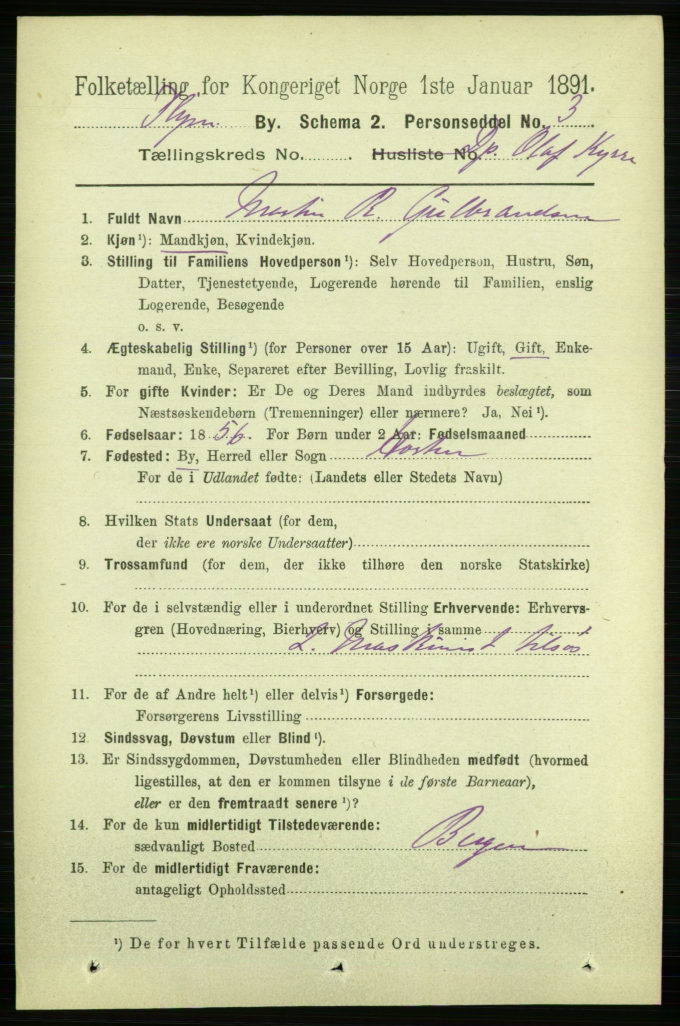 RA, 1891 census for 1601 Trondheim, 1891, p. 28544