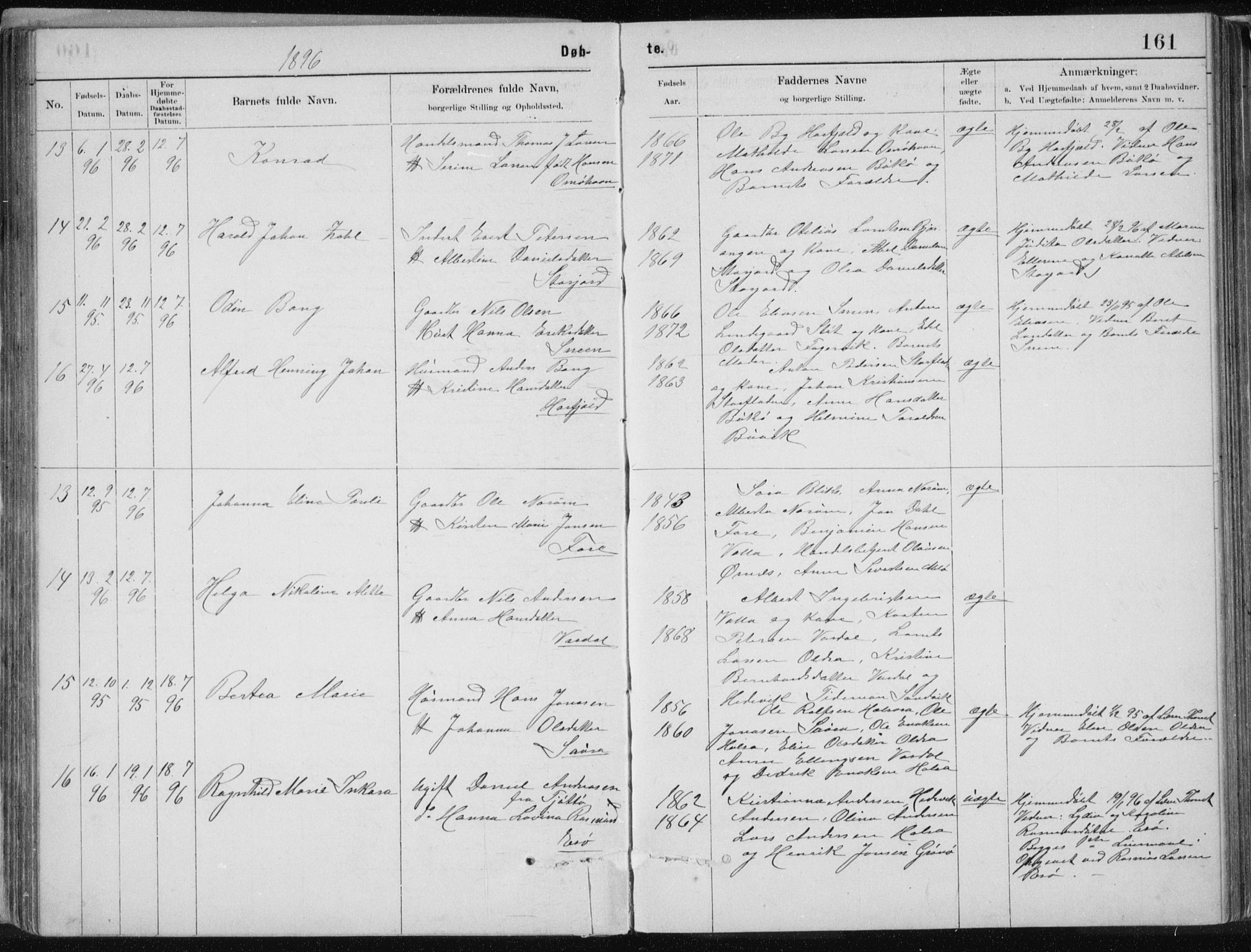 Ministerialprotokoller, klokkerbøker og fødselsregistre - Nordland, AV/SAT-A-1459/843/L0636: Parish register (copy) no. 843C05, 1884-1909, p. 161