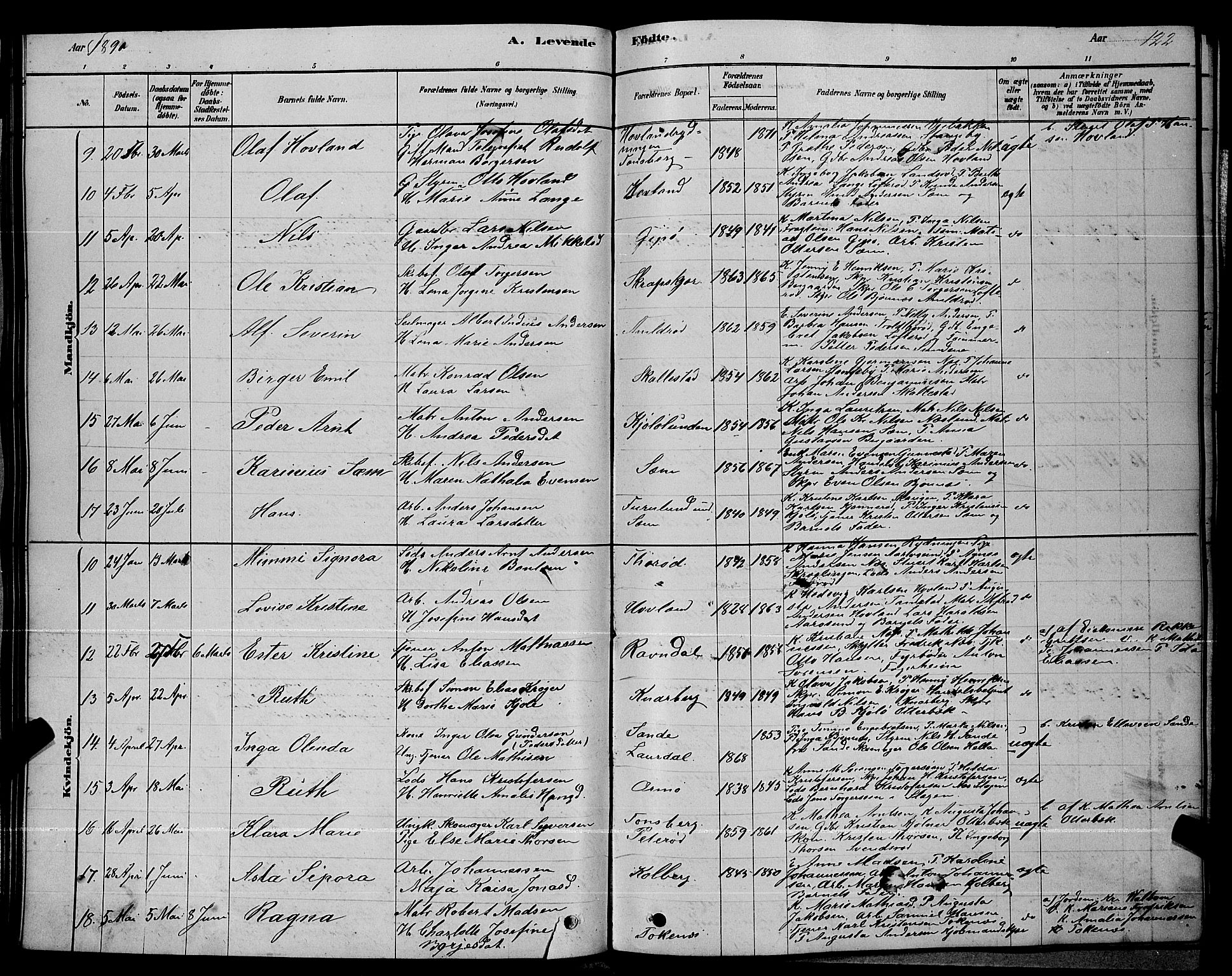 Nøtterøy kirkebøker, SAKO/A-354/G/Ga/L0003: Parish register (copy) no. I 3, 1878-1893, p. 122