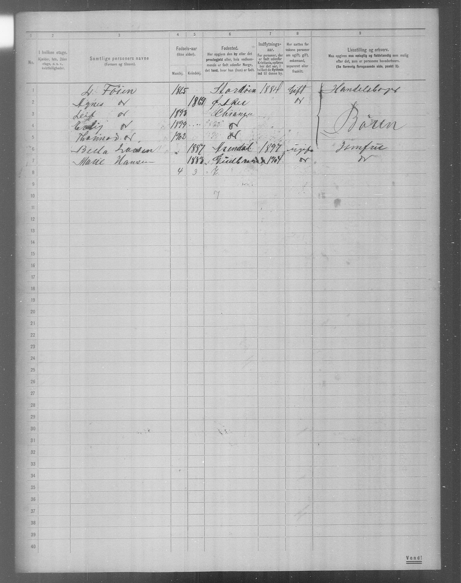 OBA, Municipal Census 1904 for Kristiania, 1904, p. 20077