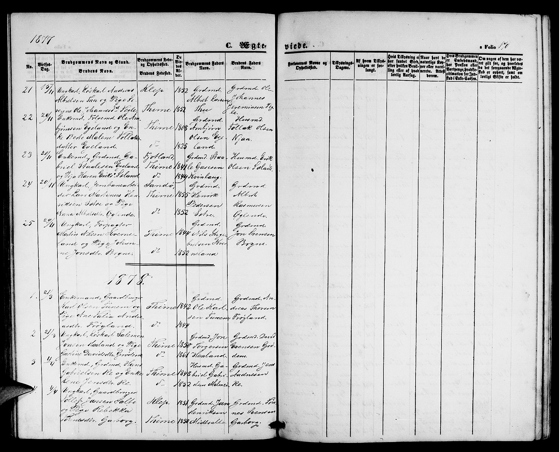 Lye sokneprestkontor, AV/SAST-A-101794/001/30BB/L0004: Parish register (copy) no. B 4, 1868-1878, p. 170