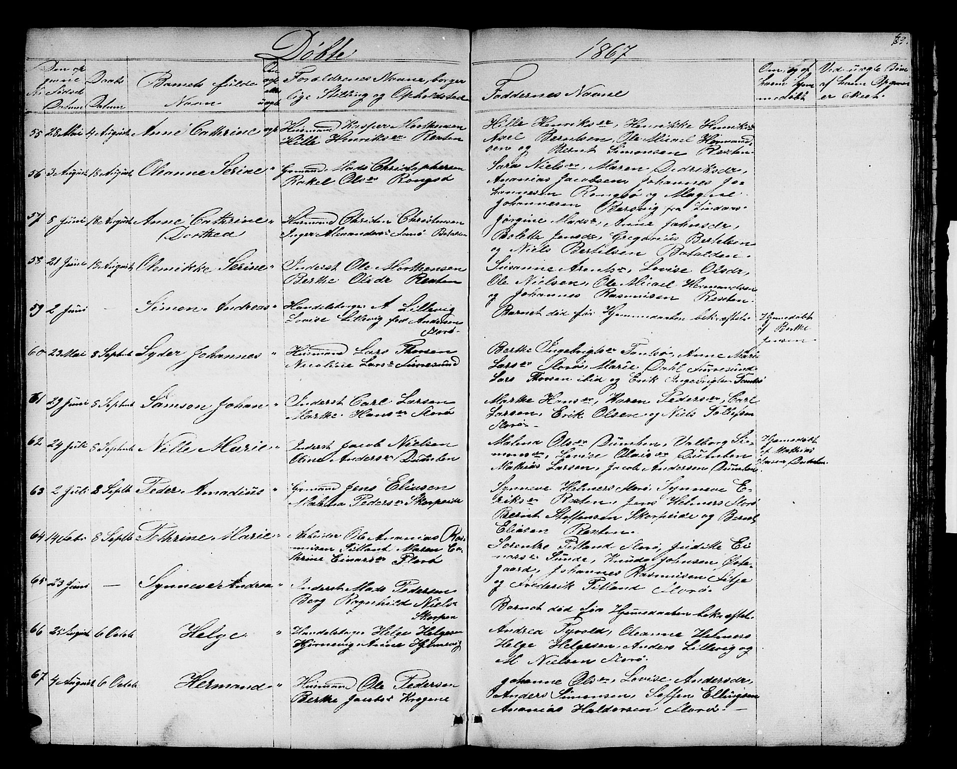 Kinn sokneprestembete, AV/SAB-A-80801/H/Hab/Haba/L0001: Parish register (copy) no. A 1, 1853-1868, p. 69