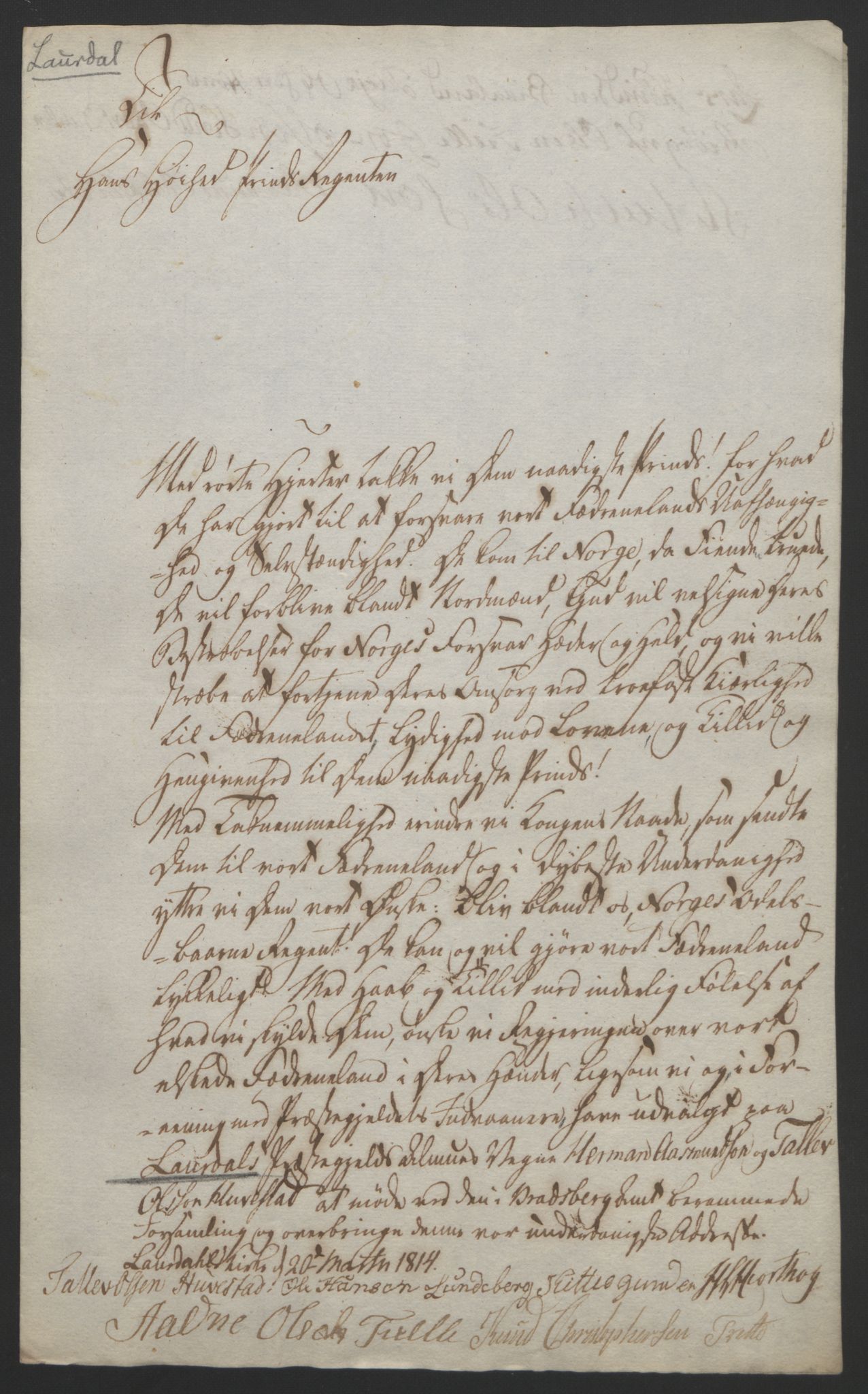 Statsrådssekretariatet, RA/S-1001/D/Db/L0008: Fullmakter for Eidsvollsrepresentantene i 1814. , 1814, p. 57