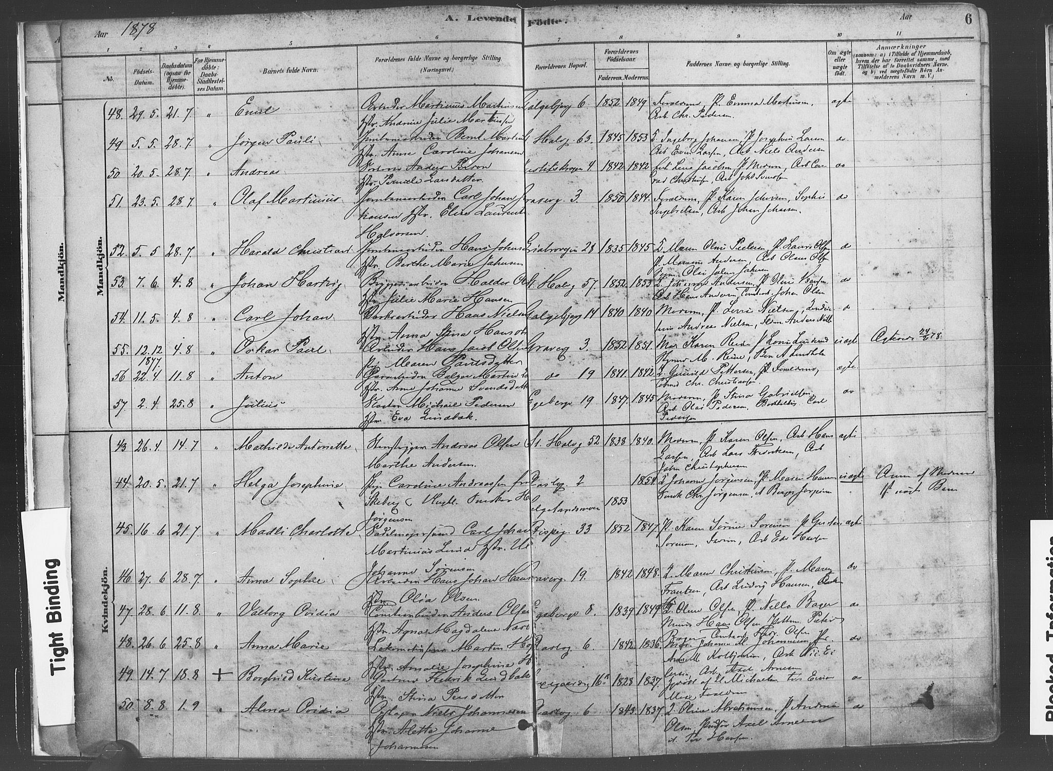 Gamlebyen prestekontor Kirkebøker, SAO/A-10884/F/Fa/L0005: Parish register (official) no. 5, 1878-1889, p. 6