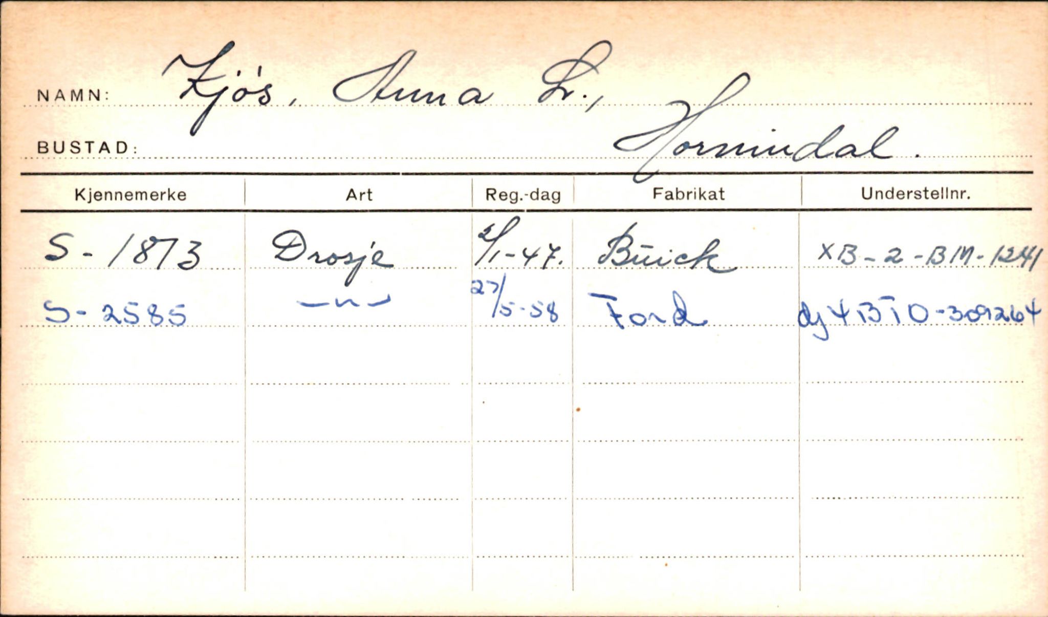 Statens vegvesen, Sogn og Fjordane vegkontor, AV/SAB-A-5301/4/F/L0001B: Eigarregister Fjordane til 1.6.1961, 1930-1961, p. 117