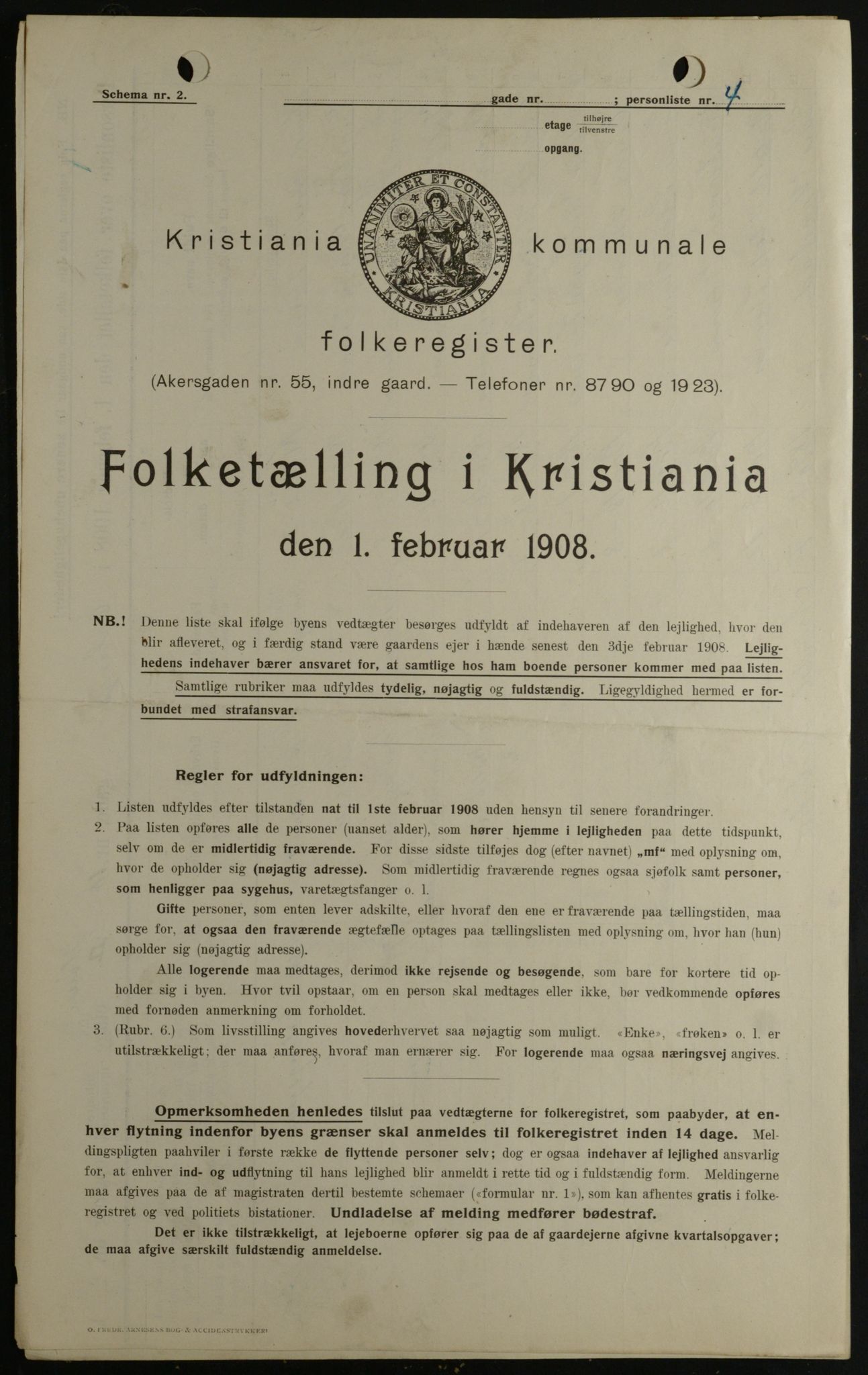 OBA, Municipal Census 1908 for Kristiania, 1908, p. 20051