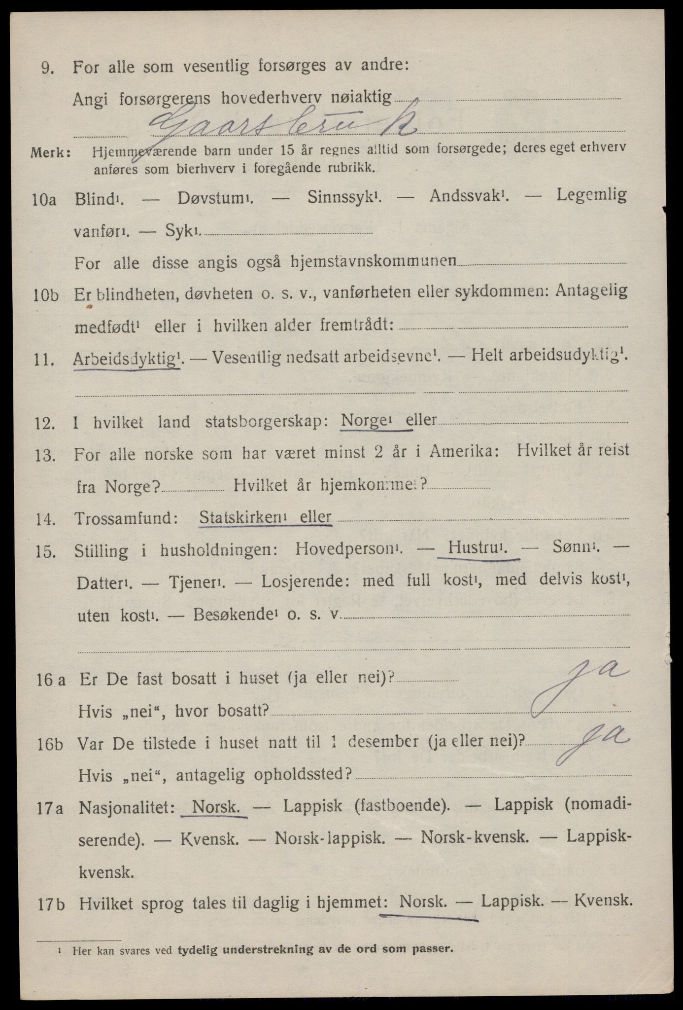 SAT, 1920 census for Buksnes, 1920, p. 4498