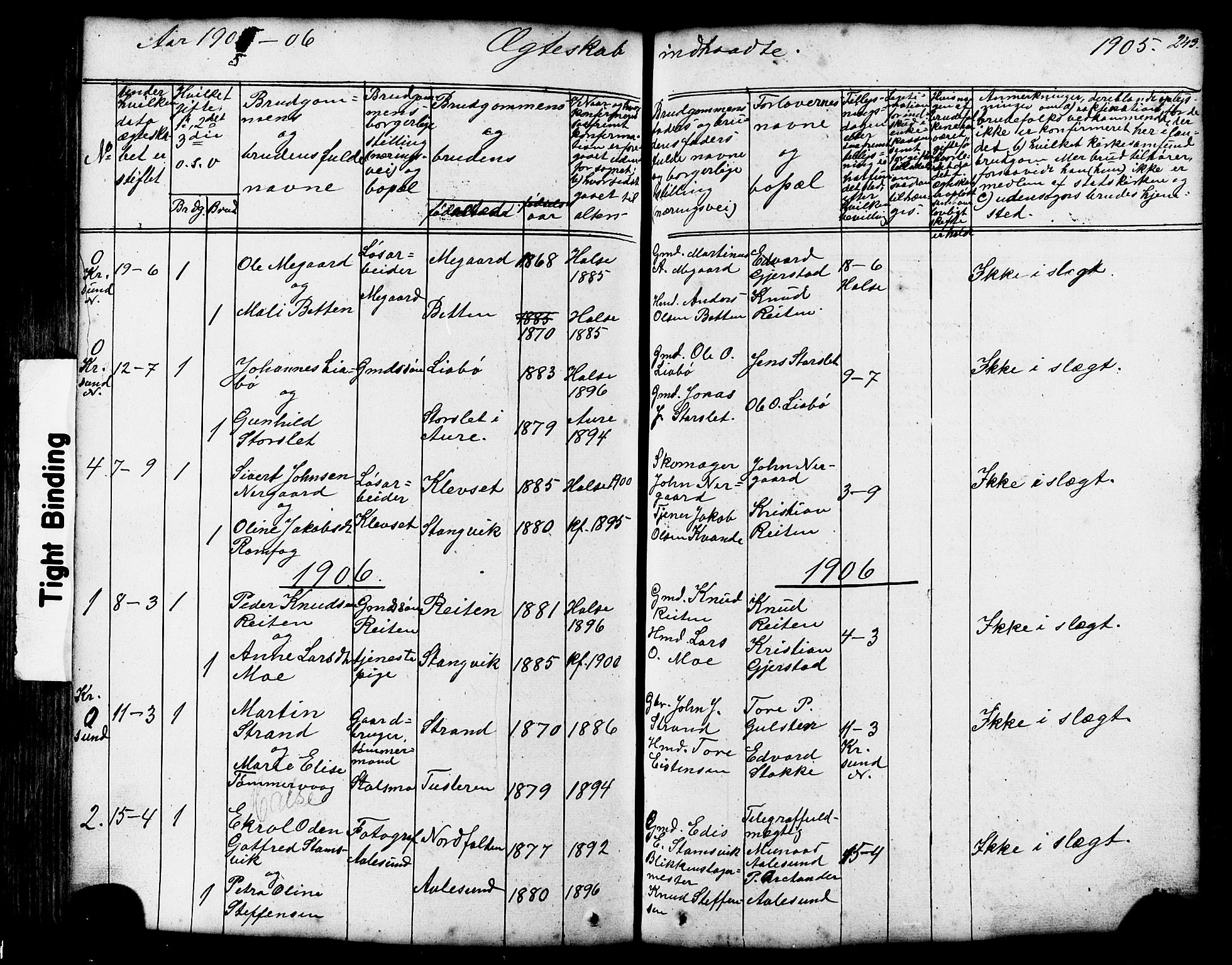 Ministerialprotokoller, klokkerbøker og fødselsregistre - Møre og Romsdal, SAT/A-1454/576/L0890: Parish register (copy) no. 576C01, 1837-1908, p. 243
