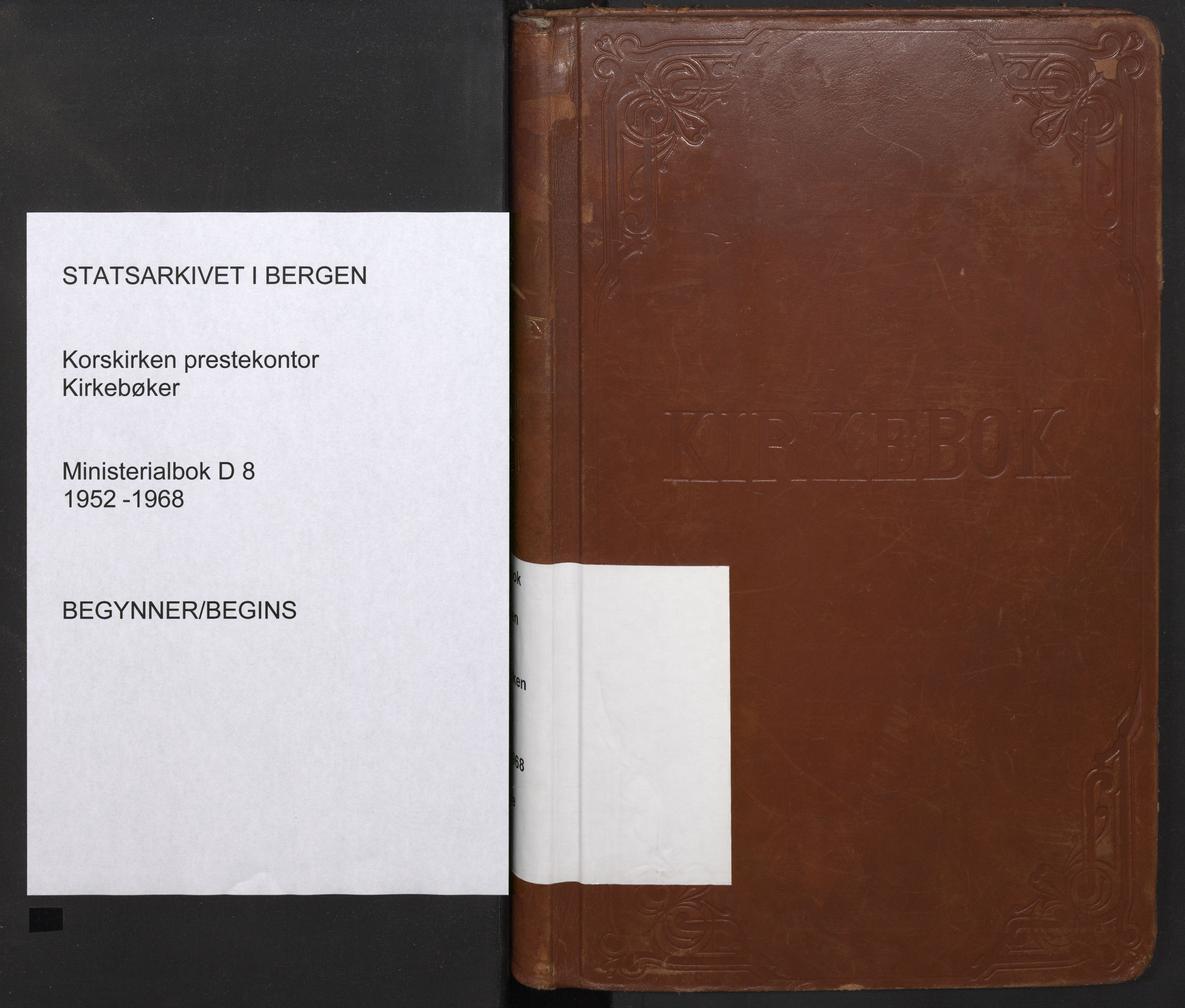 Korskirken sokneprestembete, SAB/A-76101/H/Haa/L0041: Parish register (official) no. D 8, 1952-1968