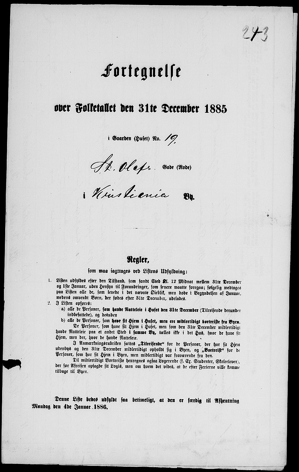 RA, 1885 census for 0301 Kristiania, 1885, p. 6162