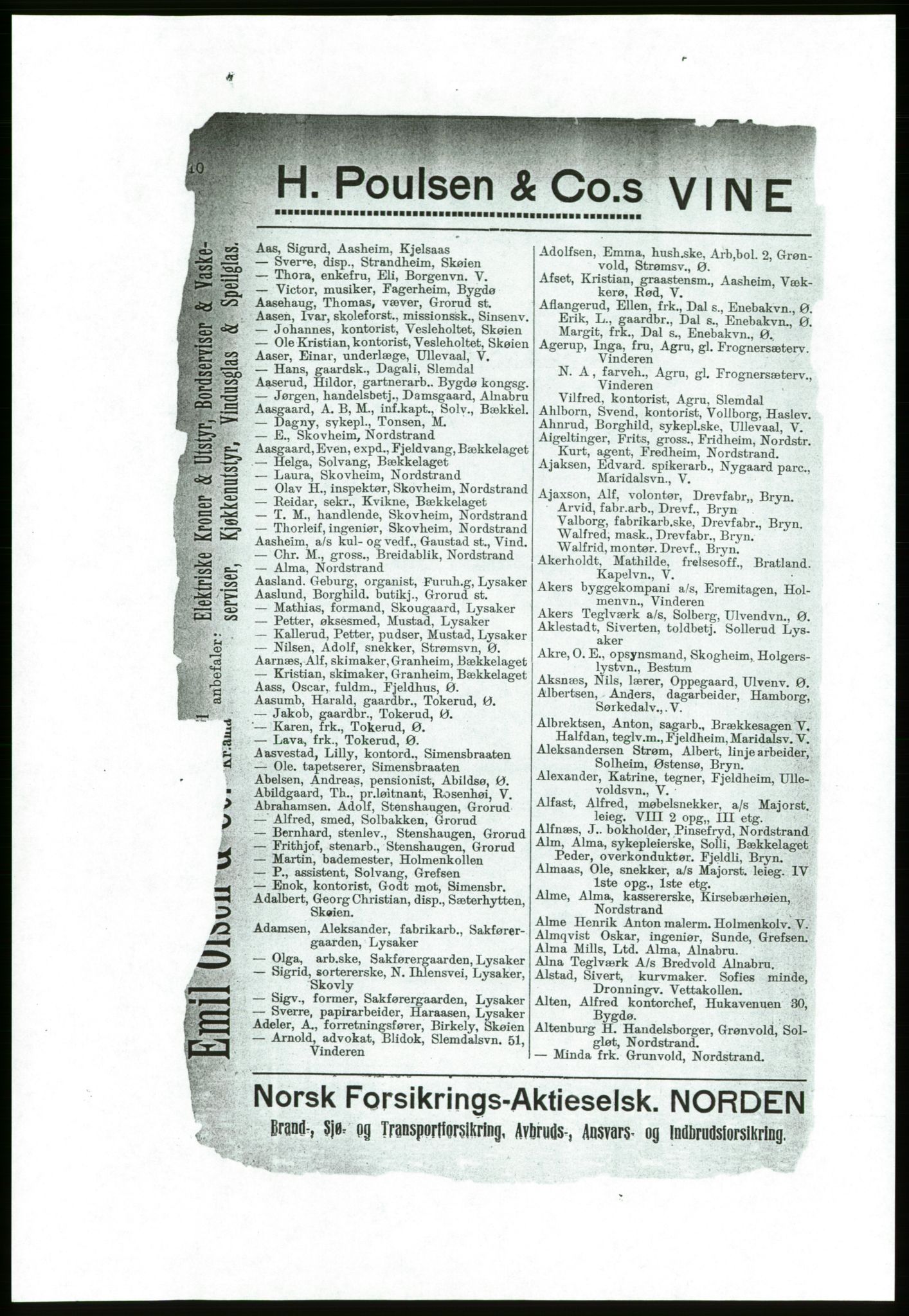 Aker adressebok/adressekalender, PUBL/001/A/001: Akers adressebok, 1916-1917, p. 10