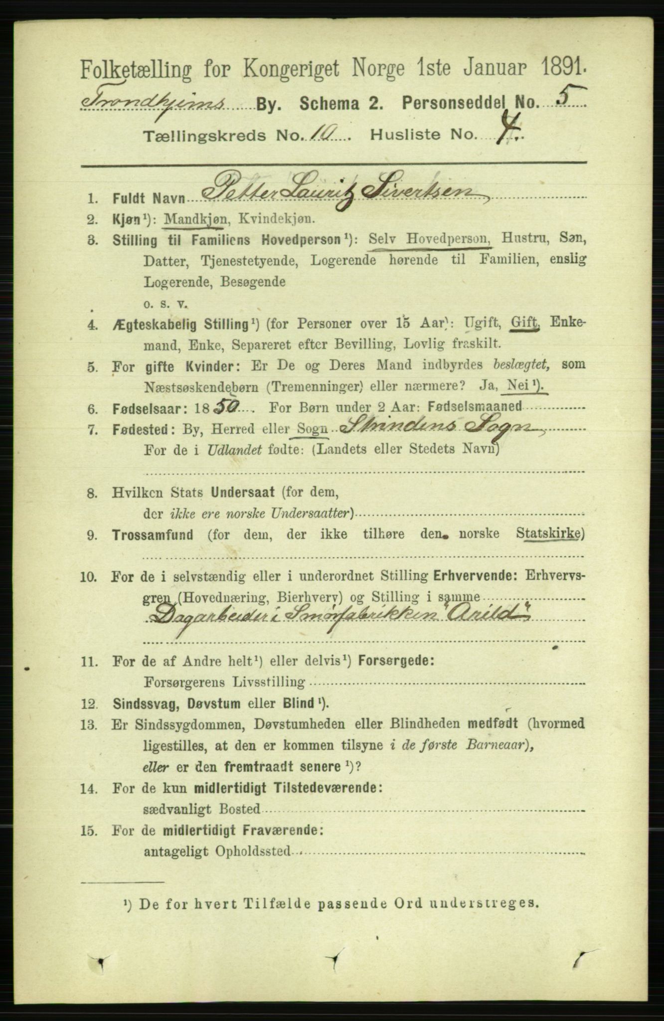 RA, 1891 census for 1601 Trondheim, 1891, p. 8413