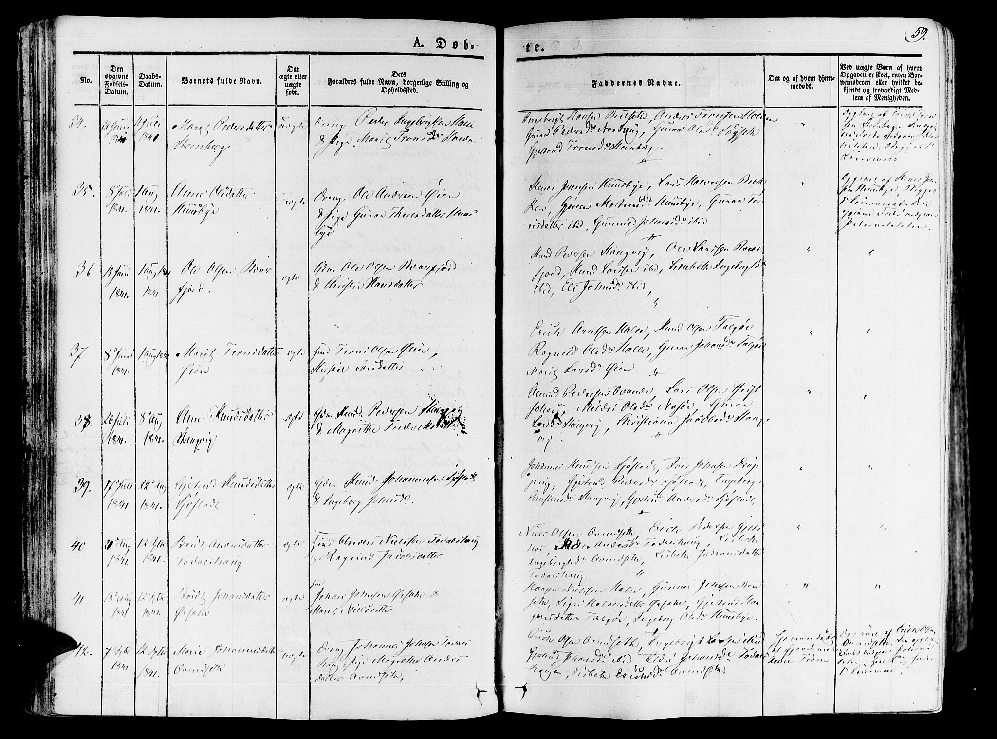 Ministerialprotokoller, klokkerbøker og fødselsregistre - Møre og Romsdal, AV/SAT-A-1454/592/L1024: Parish register (official) no. 592A03 /1, 1831-1849, p. 59