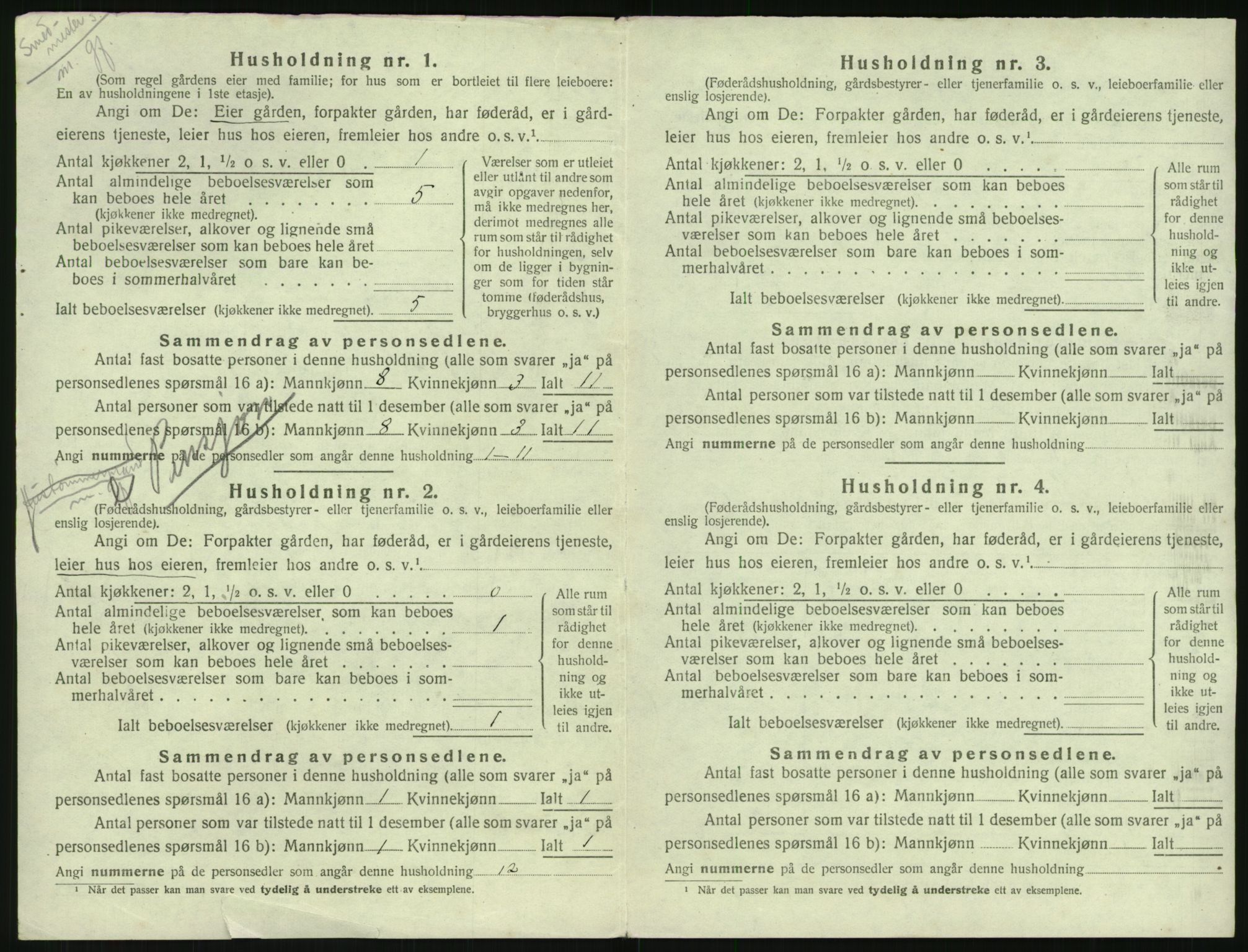 SAK, 1920 census for Vestre Moland, 1920, p. 310