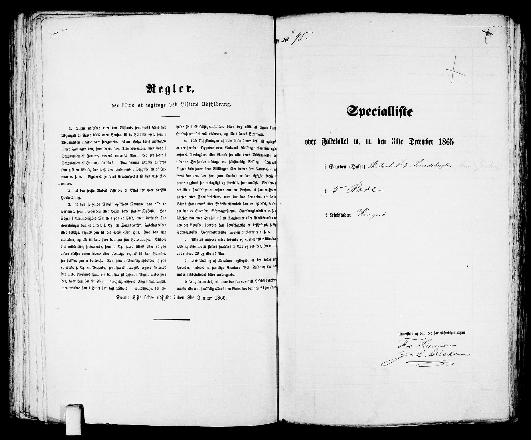 RA, 1865 census for Kragerø/Kragerø, 1865, p. 201