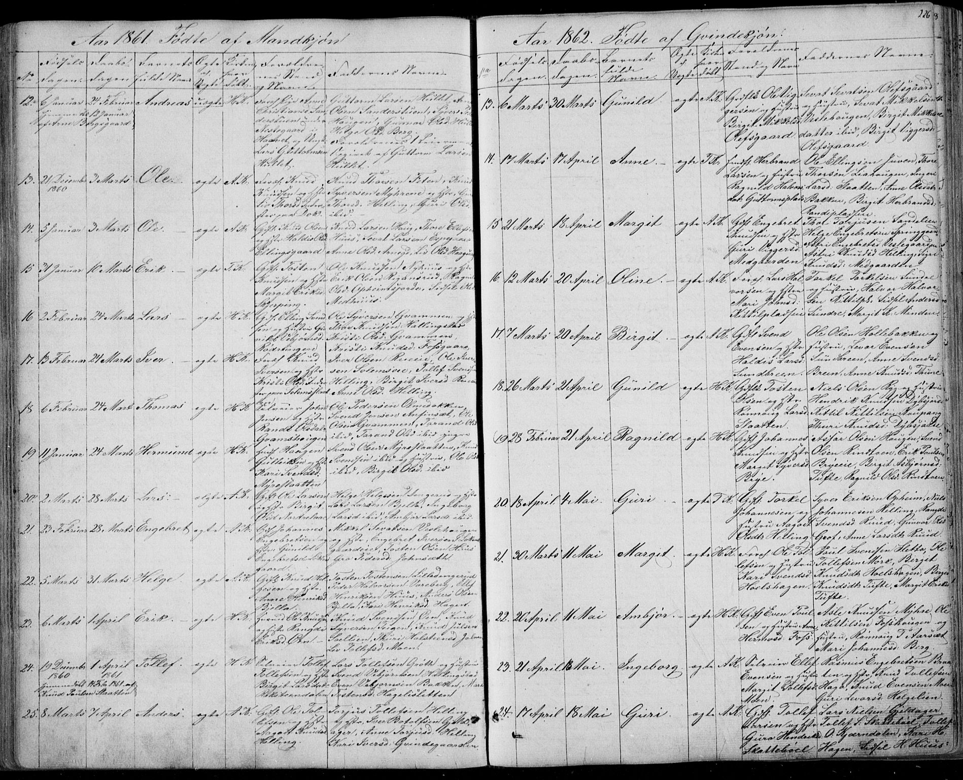 Ål kirkebøker, AV/SAKO-A-249/F/Fa/L0006: Parish register (official) no. I 6, 1849-1864, p. 226