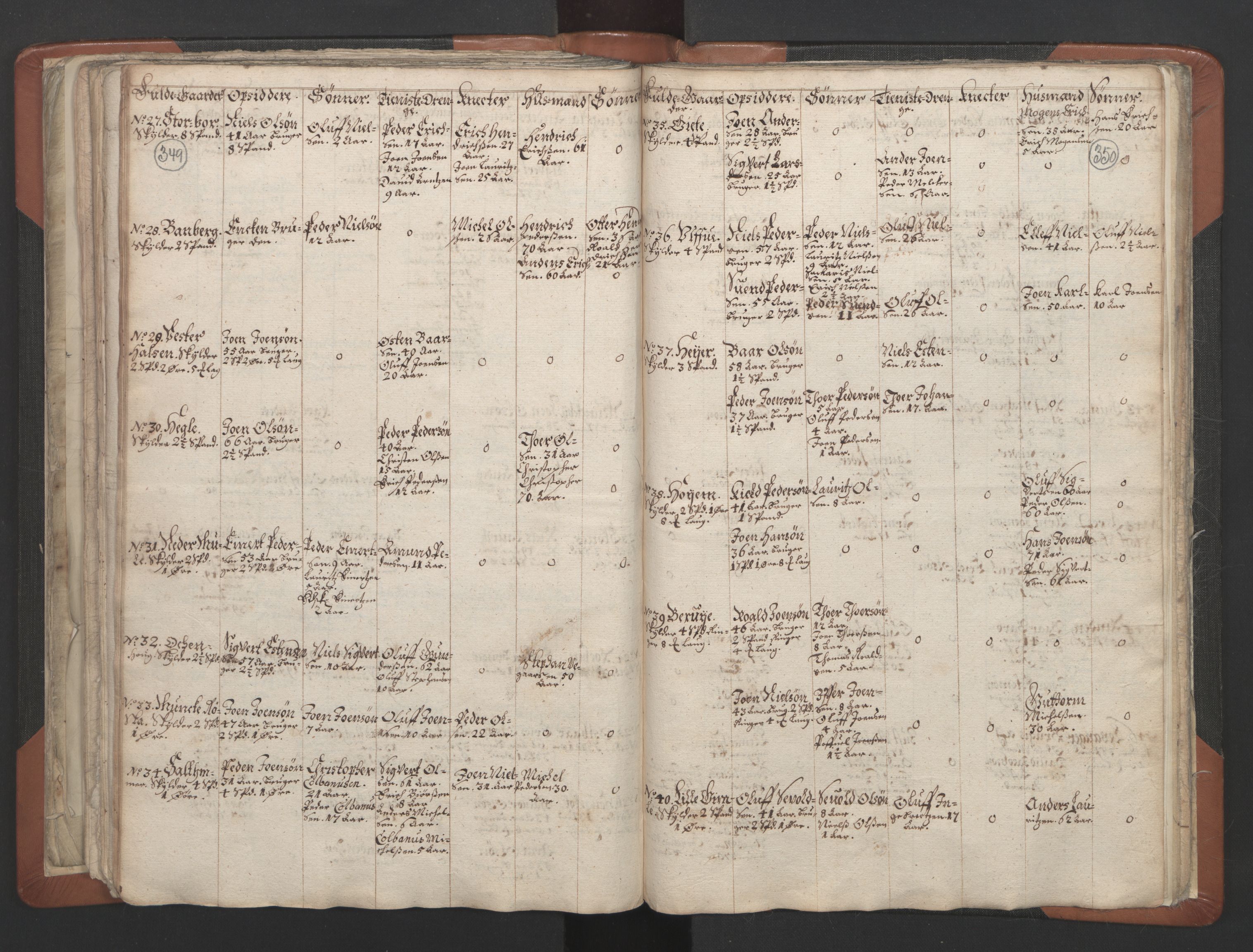 RA, Vicar's Census 1664-1666, no. 32: Innherad deanery, 1664-1666, p. 349-350
