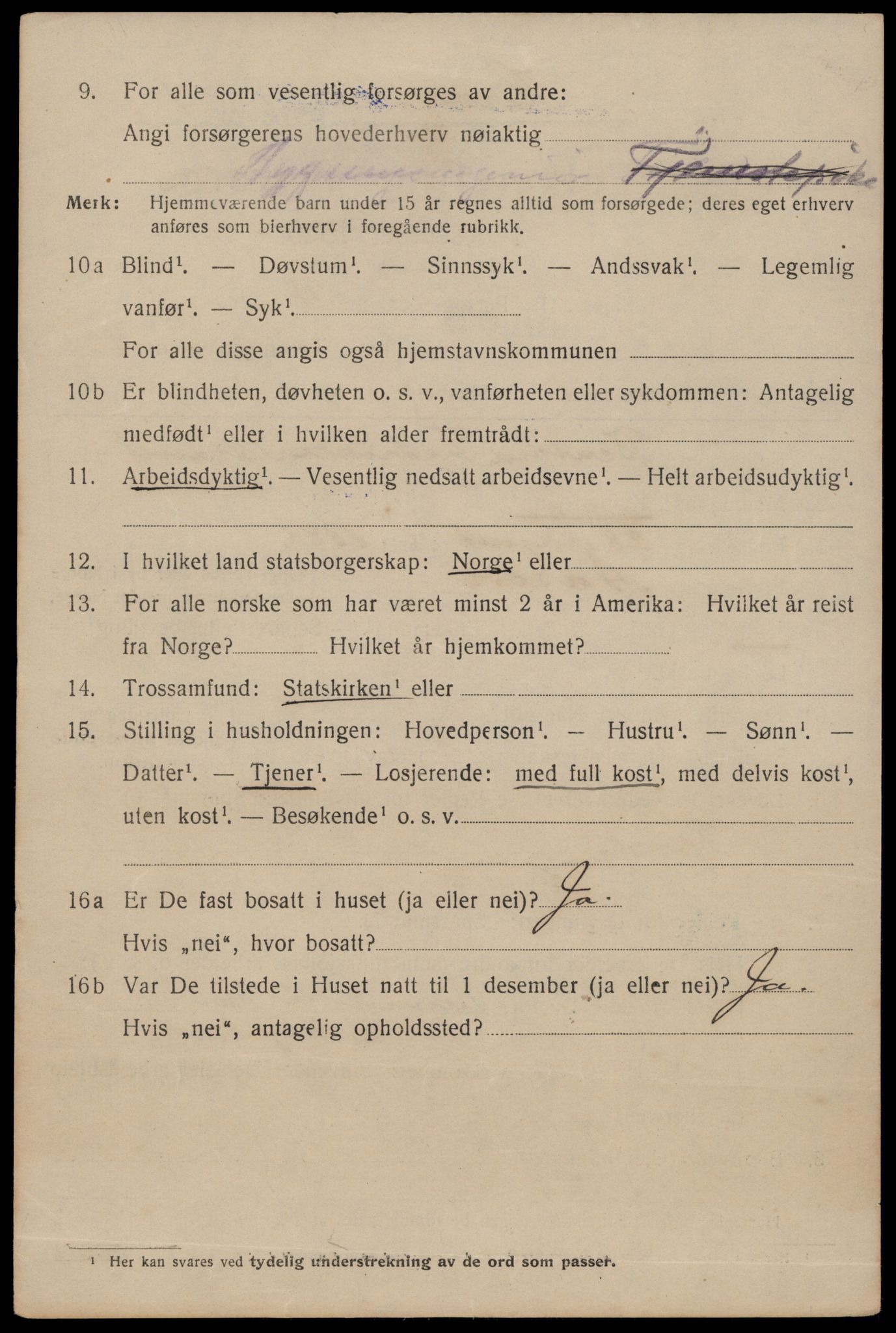 SAT, 1920 census for Trondheim, 1920, p. 92079