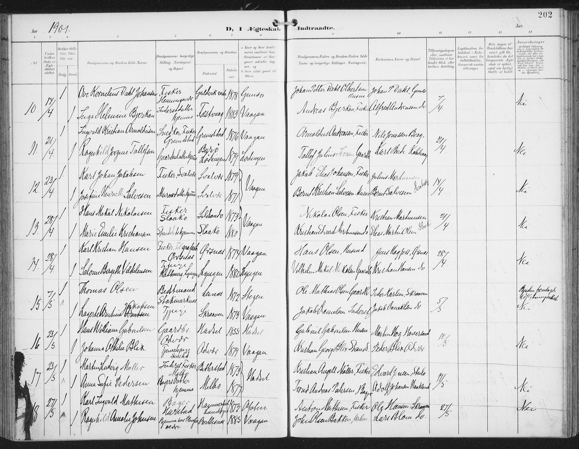 Ministerialprotokoller, klokkerbøker og fødselsregistre - Nordland, SAT/A-1459/874/L1062: Parish register (official) no. 874A06, 1899-1907, p. 202