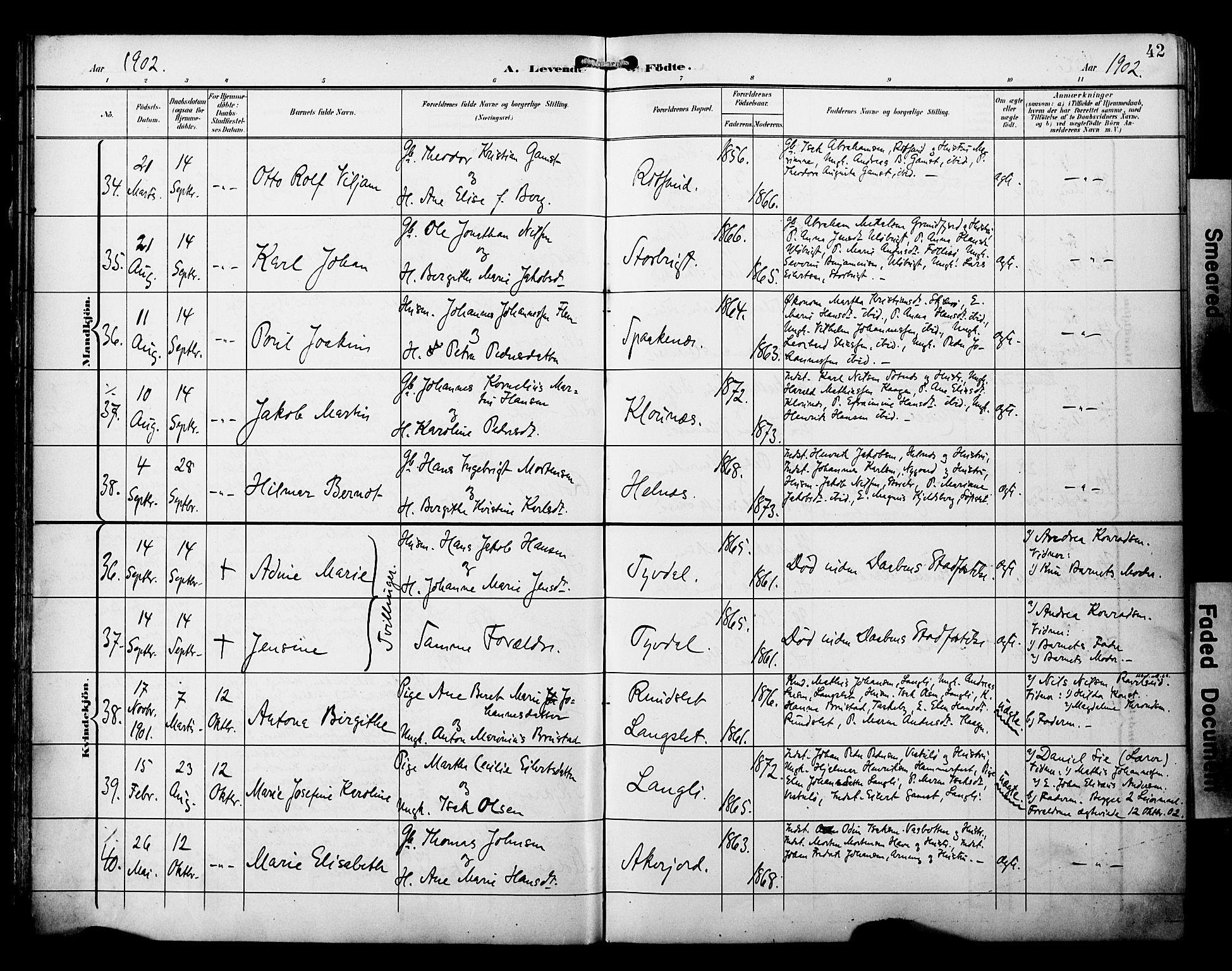 Skjervøy sokneprestkontor, AV/SATØ-S-1300/H/Ha/Haa/L0015kirke: Parish register (official) no. 15, 1899-1909, p. 42