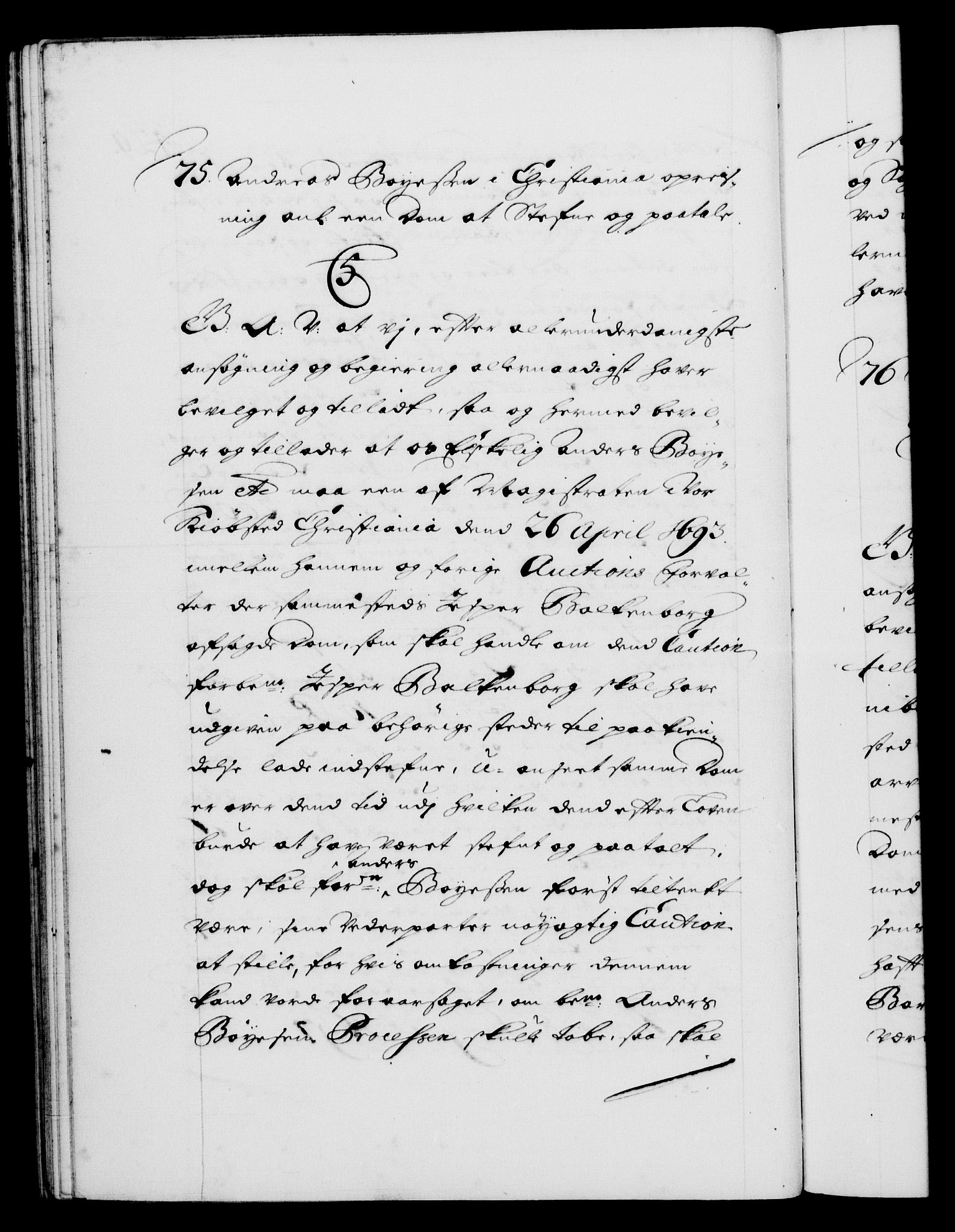 Danske Kanselli 1572-1799, AV/RA-EA-3023/F/Fc/Fca/Fcaa/L0016: Norske registre (mikrofilm), 1692-1697, p. 429b