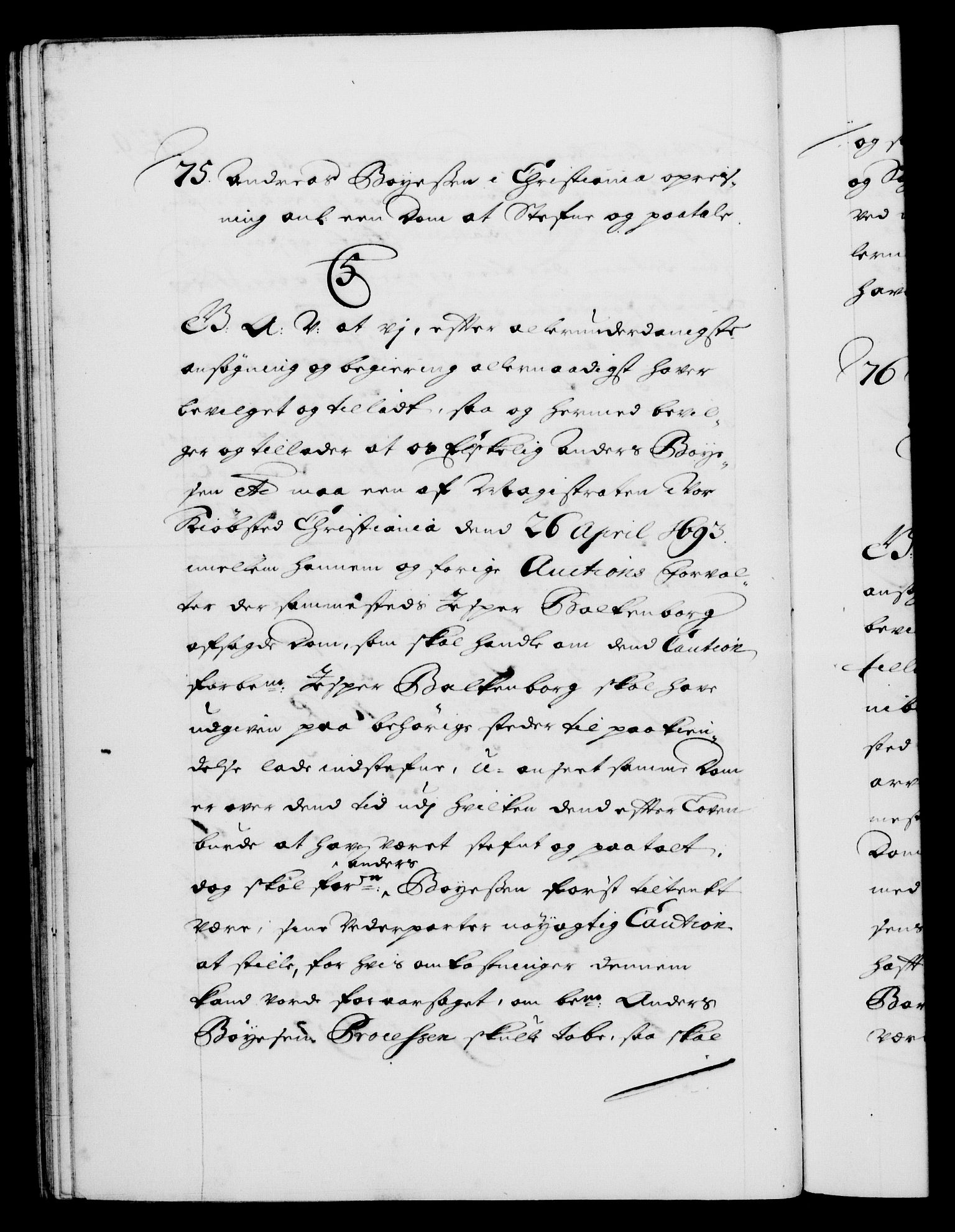 Danske Kanselli 1572-1799, AV/RA-EA-3023/F/Fc/Fca/Fcaa/L0016: Norske registre (mikrofilm), 1692-1697, p. 429b