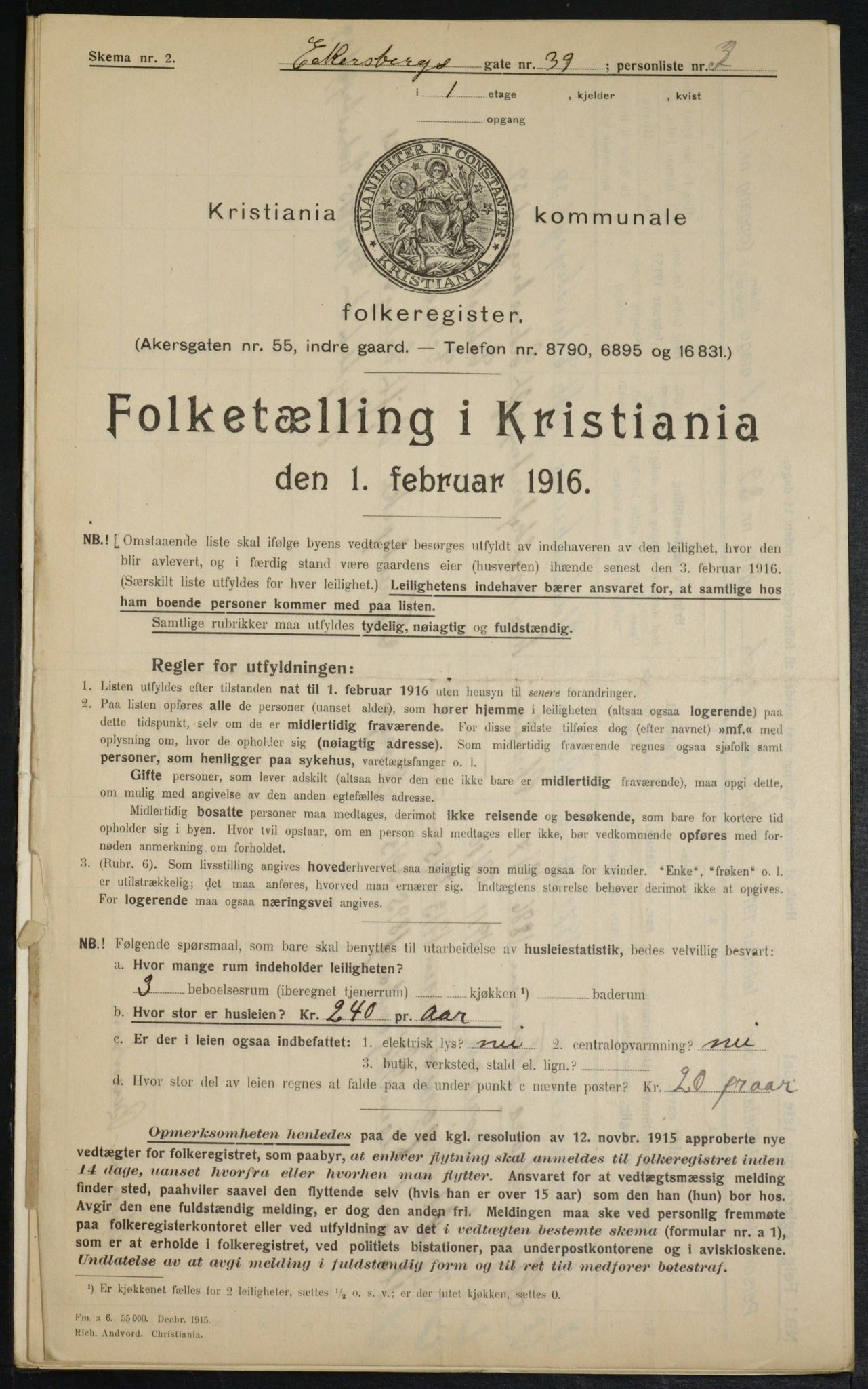 OBA, Municipal Census 1916 for Kristiania, 1916, p. 18776