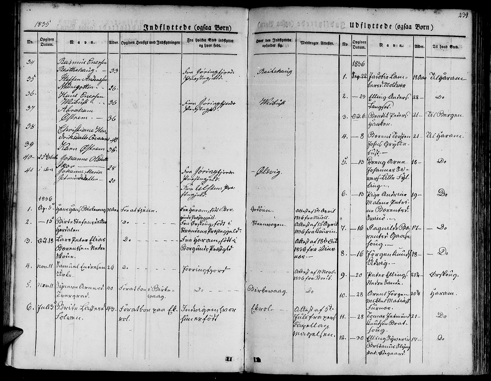 Ministerialprotokoller, klokkerbøker og fødselsregistre - Møre og Romsdal, AV/SAT-A-1454/528/L0395: Parish register (official) no. 528A06, 1828-1839, p. 239