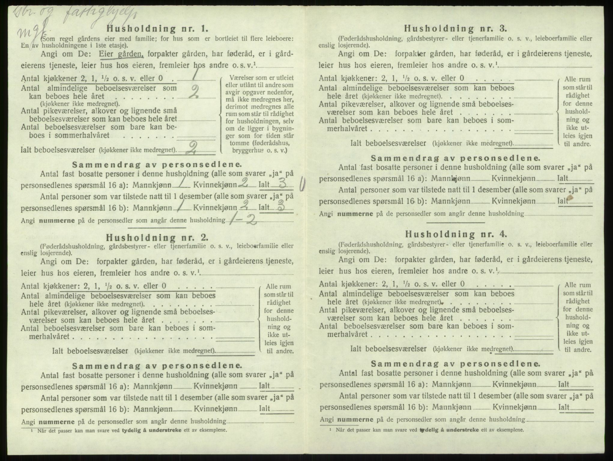 SAB, 1920 census for Bruvik, 1920, p. 409