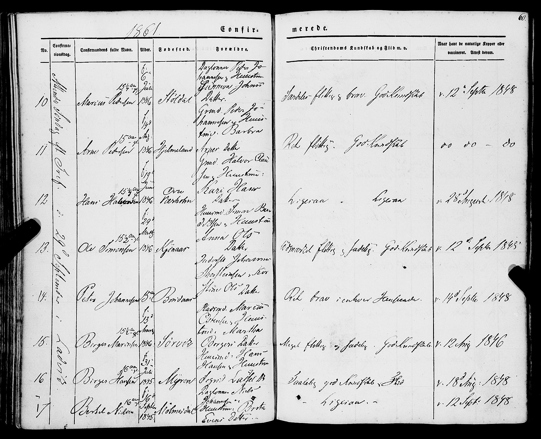 Lavik sokneprestembete, AV/SAB-A-80901: Parish register (official) no. A 3, 1843-1863, p. 60