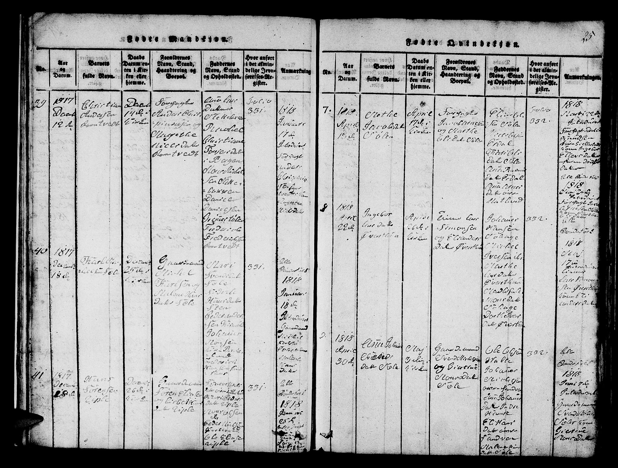 Fana Sokneprestembete, SAB/A-75101/H/Hab/Haba/L0001: Parish register (copy) no. A 1, 1816-1836, p. 25