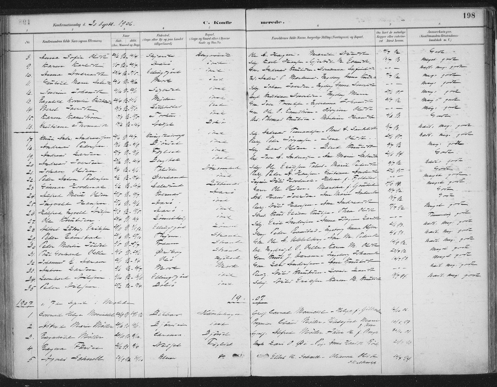 Ministerialprotokoller, klokkerbøker og fødselsregistre - Møre og Romsdal, AV/SAT-A-1454/555/L0658: Parish register (official) no. 555A09, 1887-1917, p. 198