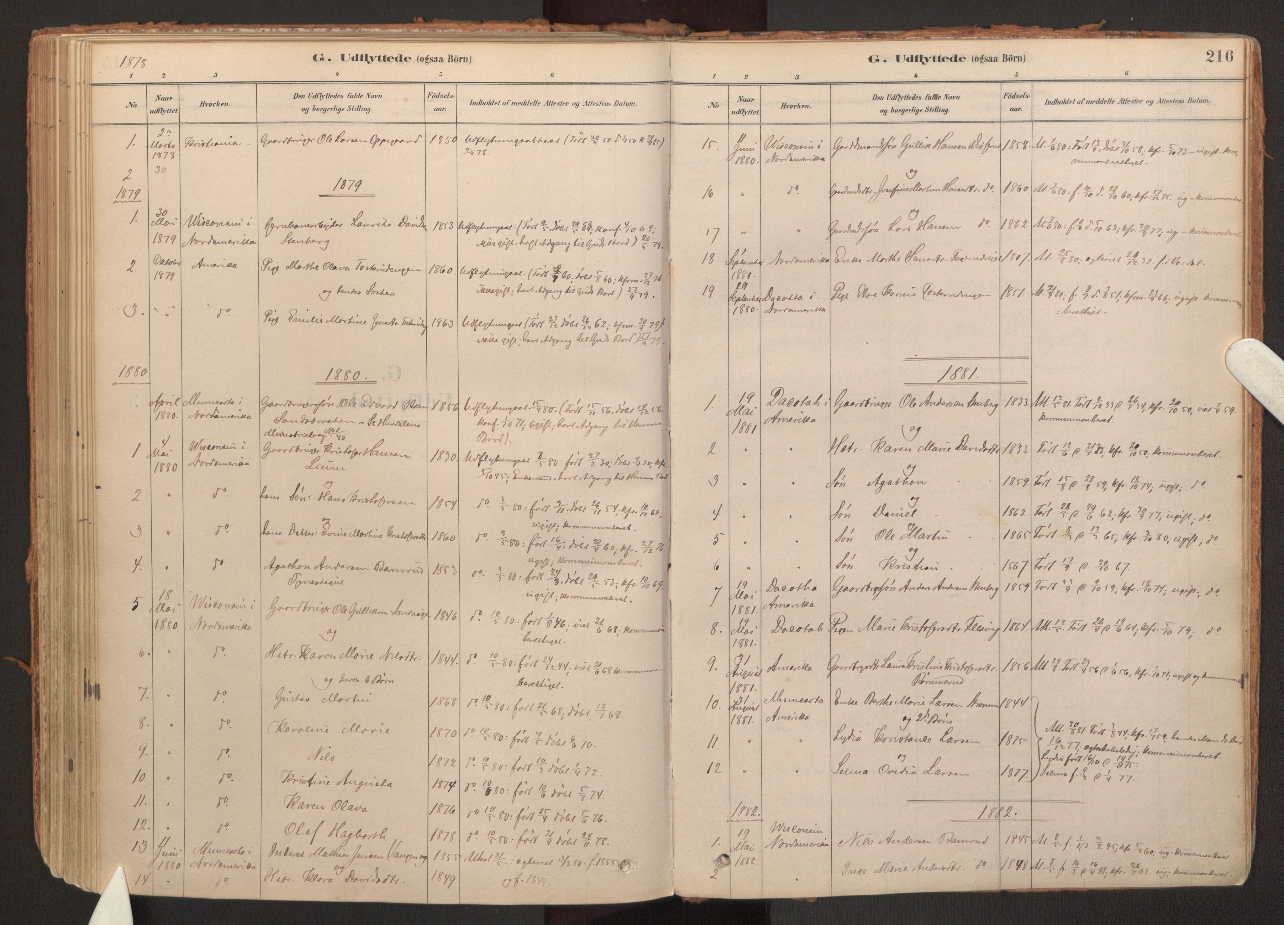 Hurdal prestekontor Kirkebøker, SAO/A-10889/F/Fb/L0003: Parish register (official) no. II 3, 1878-1920, p. 216