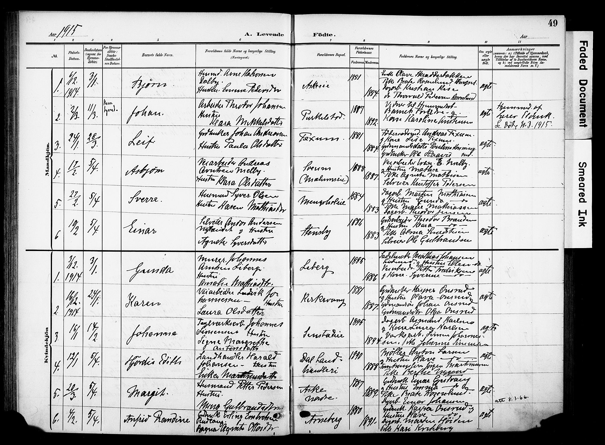 Nes prestekontor, Hedmark, AV/SAH-PREST-020/K/Ka/L0013: Parish register (official) no. 13, 1906-1924, p. 49