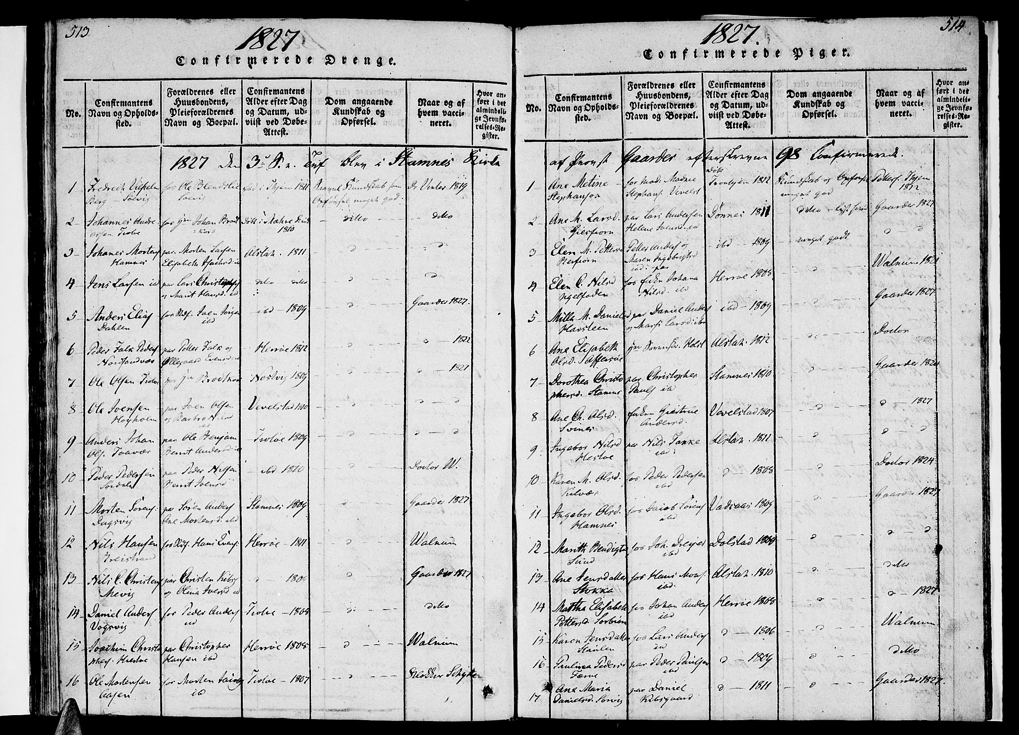 Ministerialprotokoller, klokkerbøker og fødselsregistre - Nordland, SAT/A-1459/830/L0445: Parish register (official) no. 830A09, 1820-1830, p. 513-514