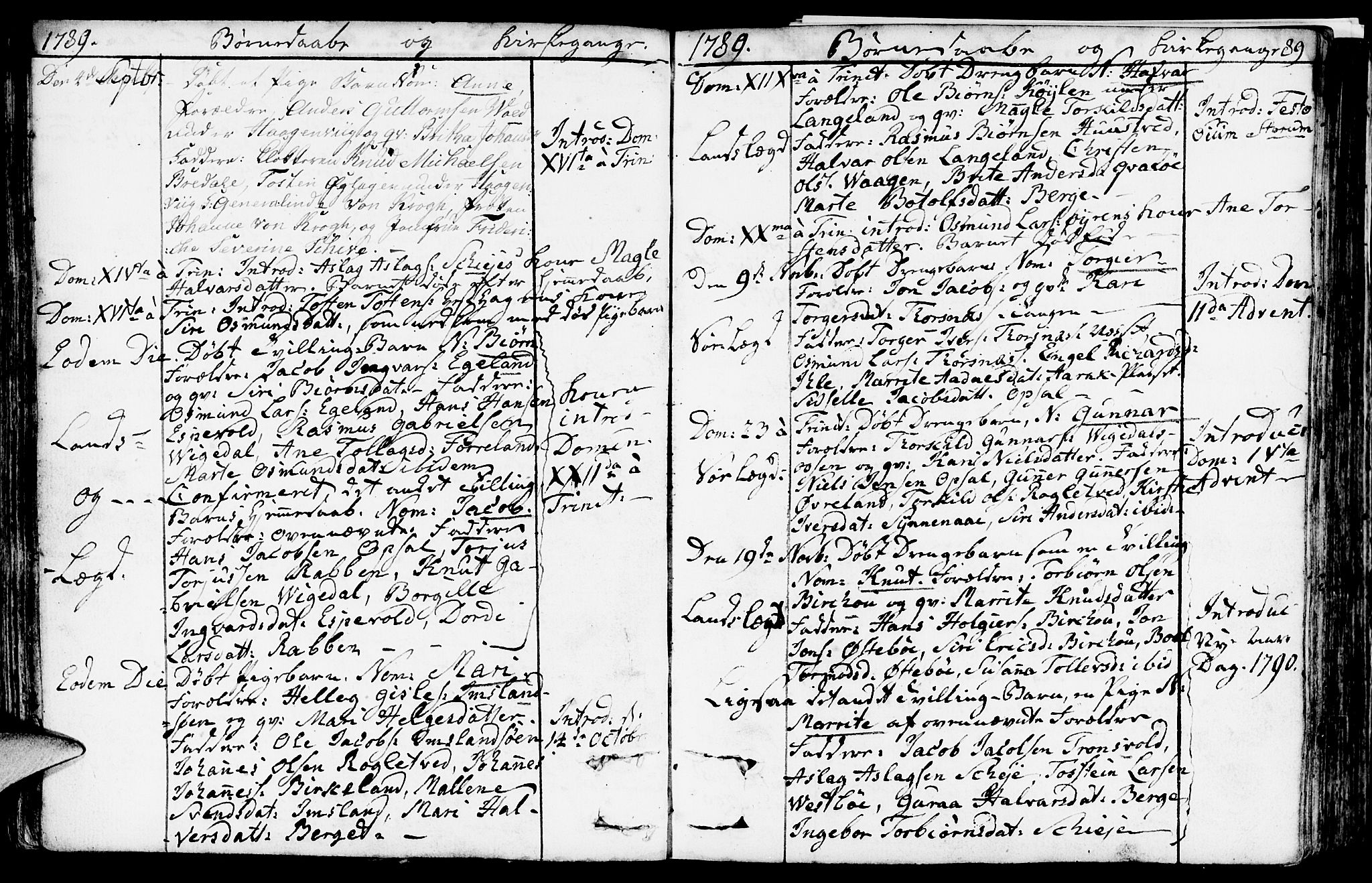 Vikedal sokneprestkontor, SAST/A-101840/01/IV: Parish register (official) no. A 2, 1779-1817, p. 89
