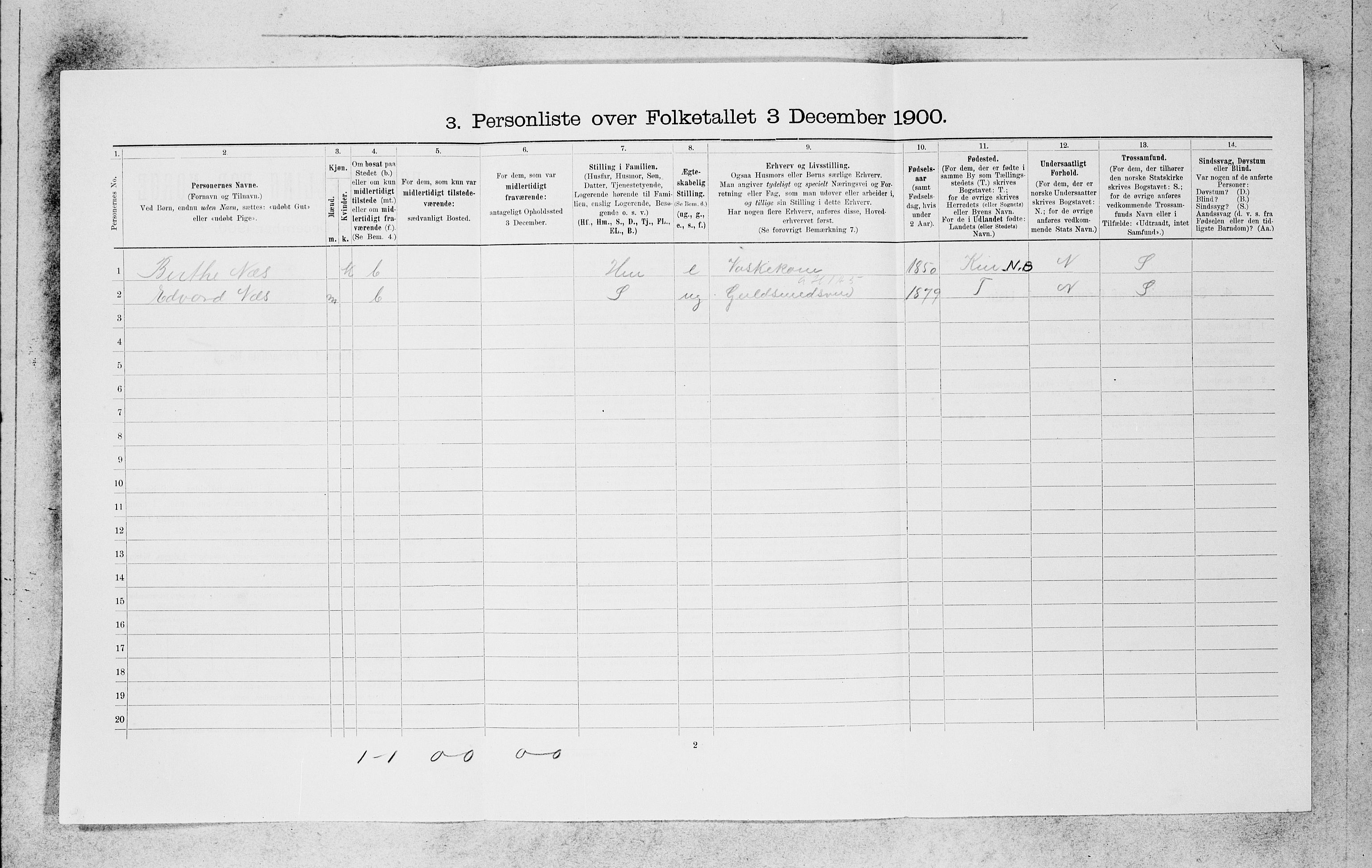 SAB, 1900 census for Bergen, 1900, p. 11422